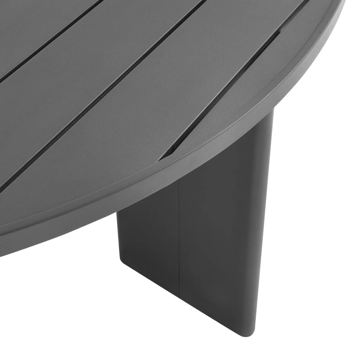 59" Gray Round Aluminum Outdoor Dining Table - Image 7
