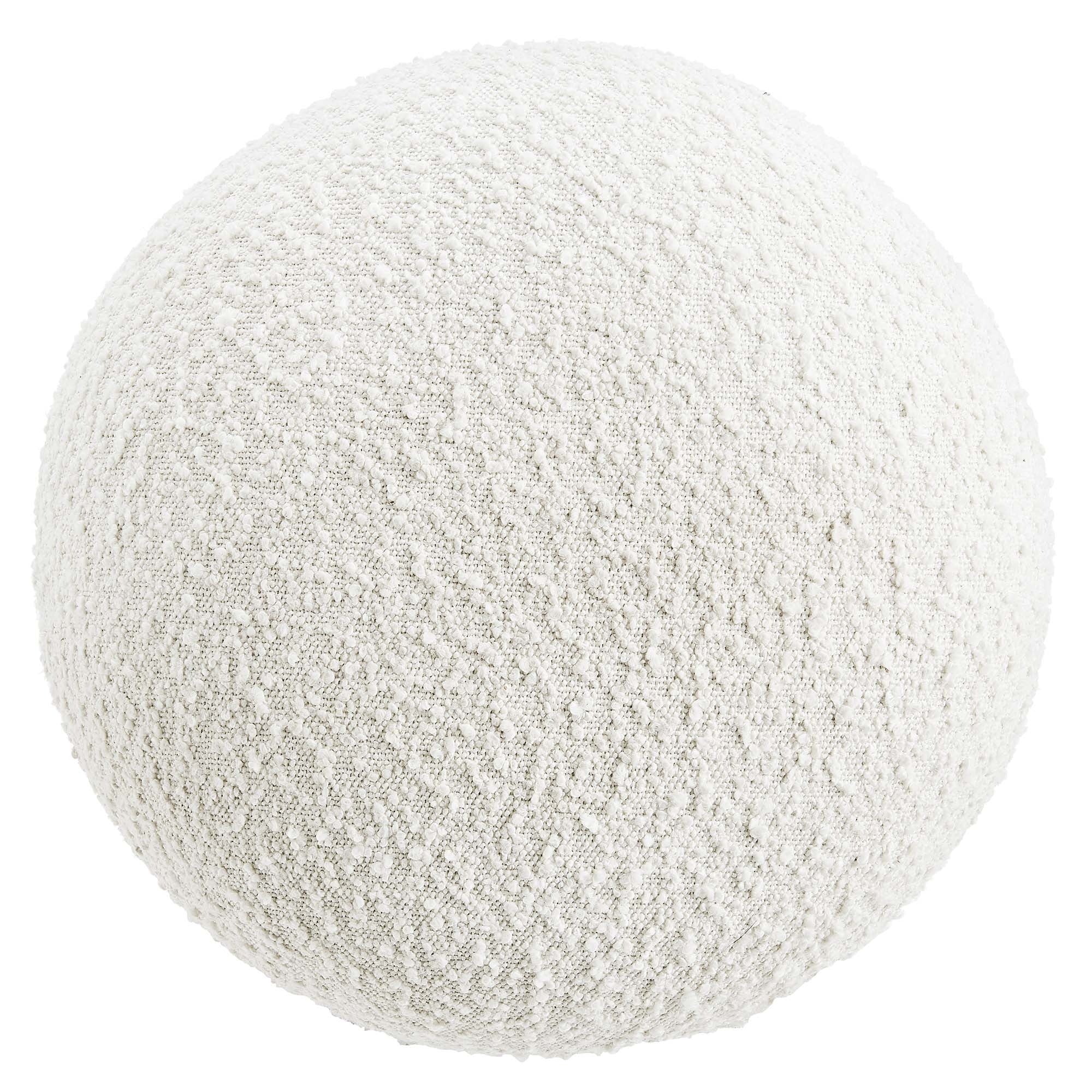 Round Boucle Upholstered Mushroom Ottoman with Wood Base – 22 Inch - Image 6