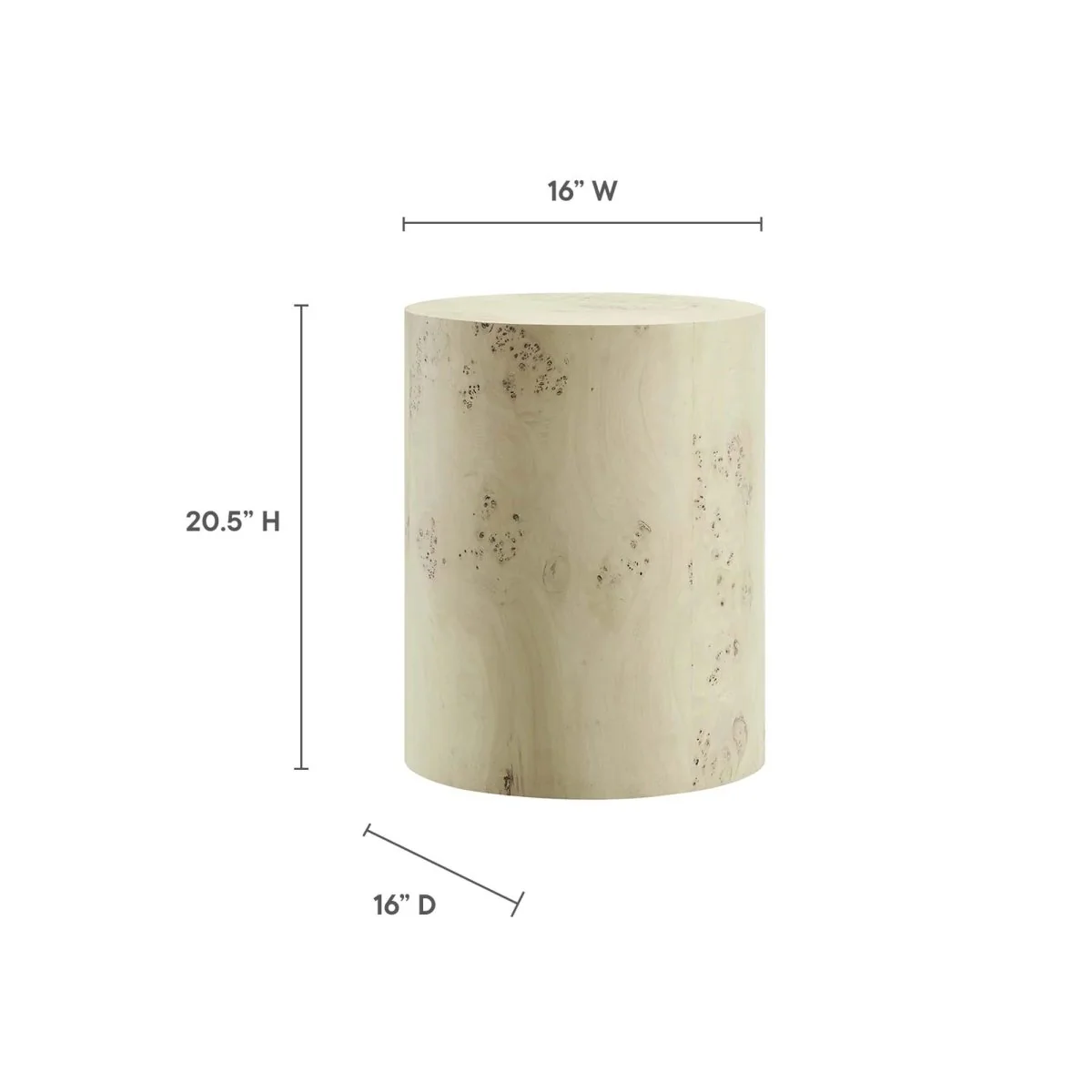 Round Burl Wood Side Table – 16 Inch - Image 4