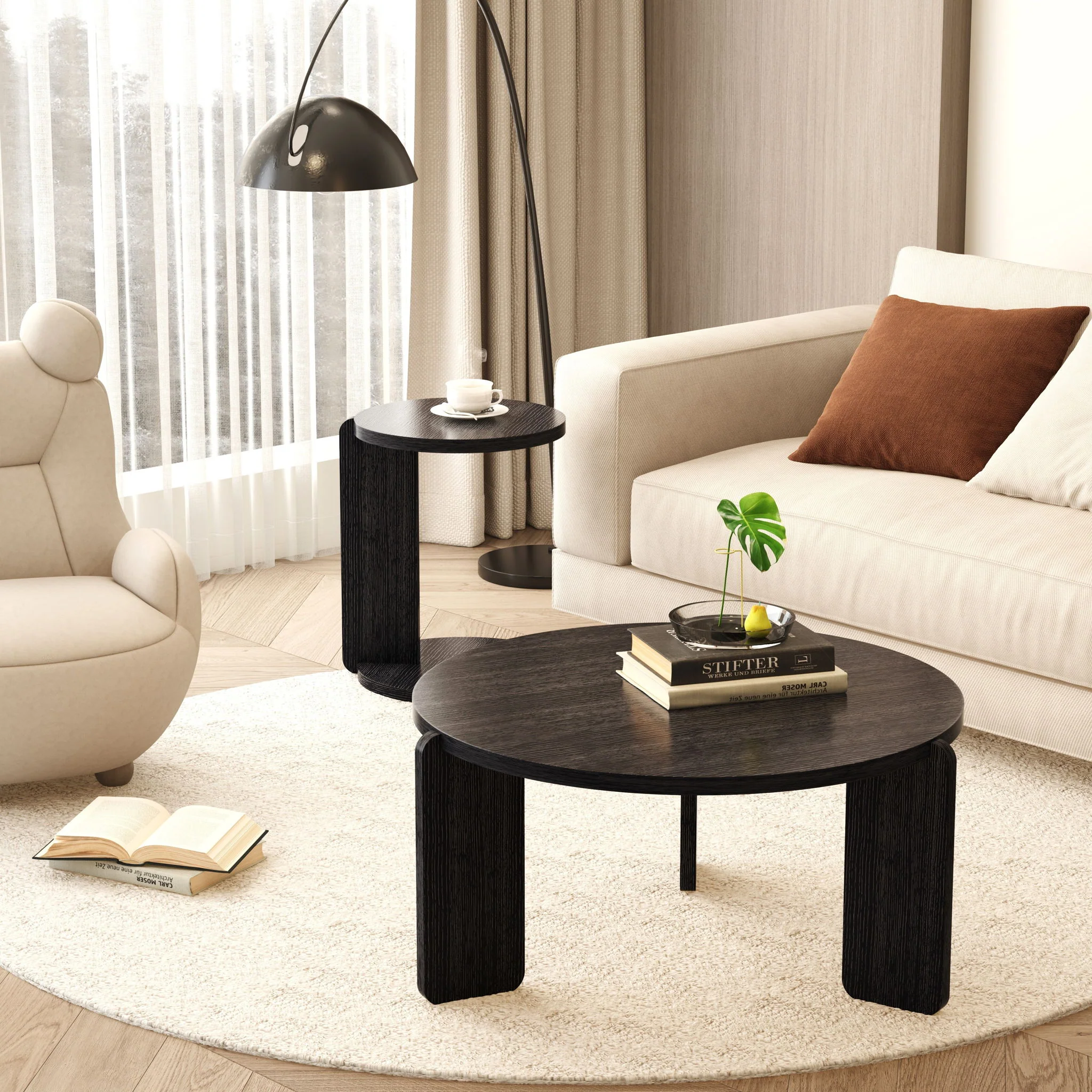 Round Coffee & End Table Set - Image 19