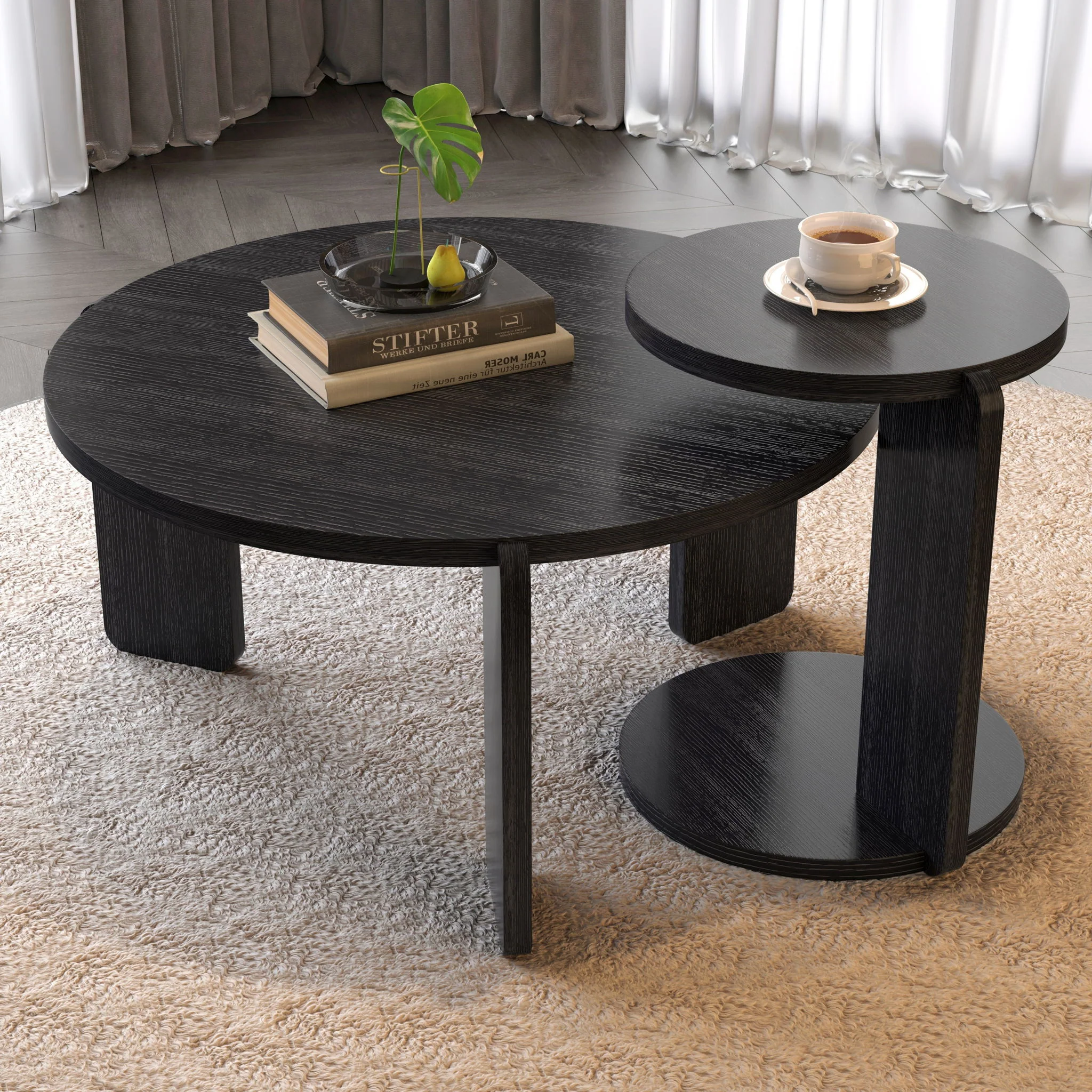 Round Coffee & End Table Set - Image 4