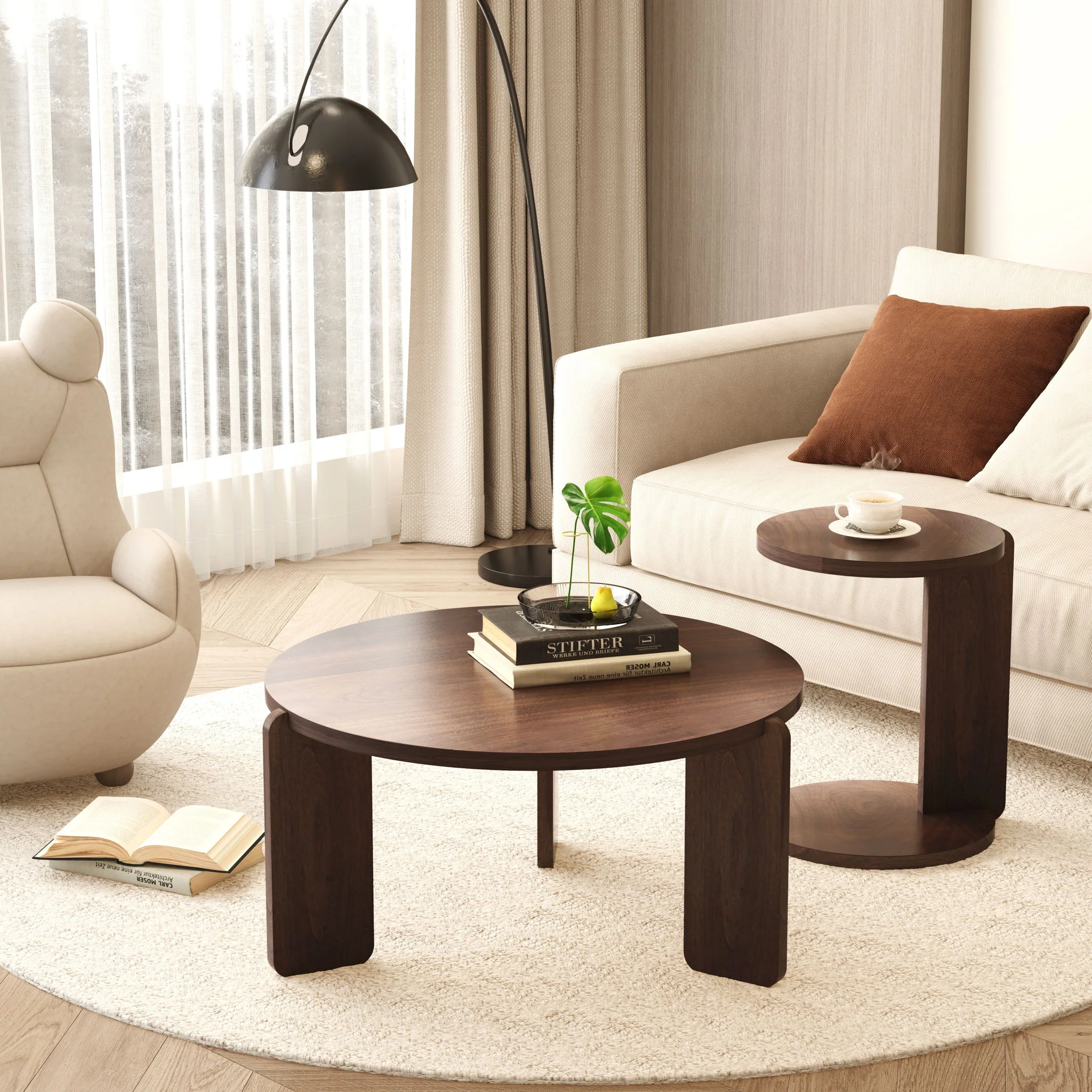 Round Coffee & End Table Set - Image 6