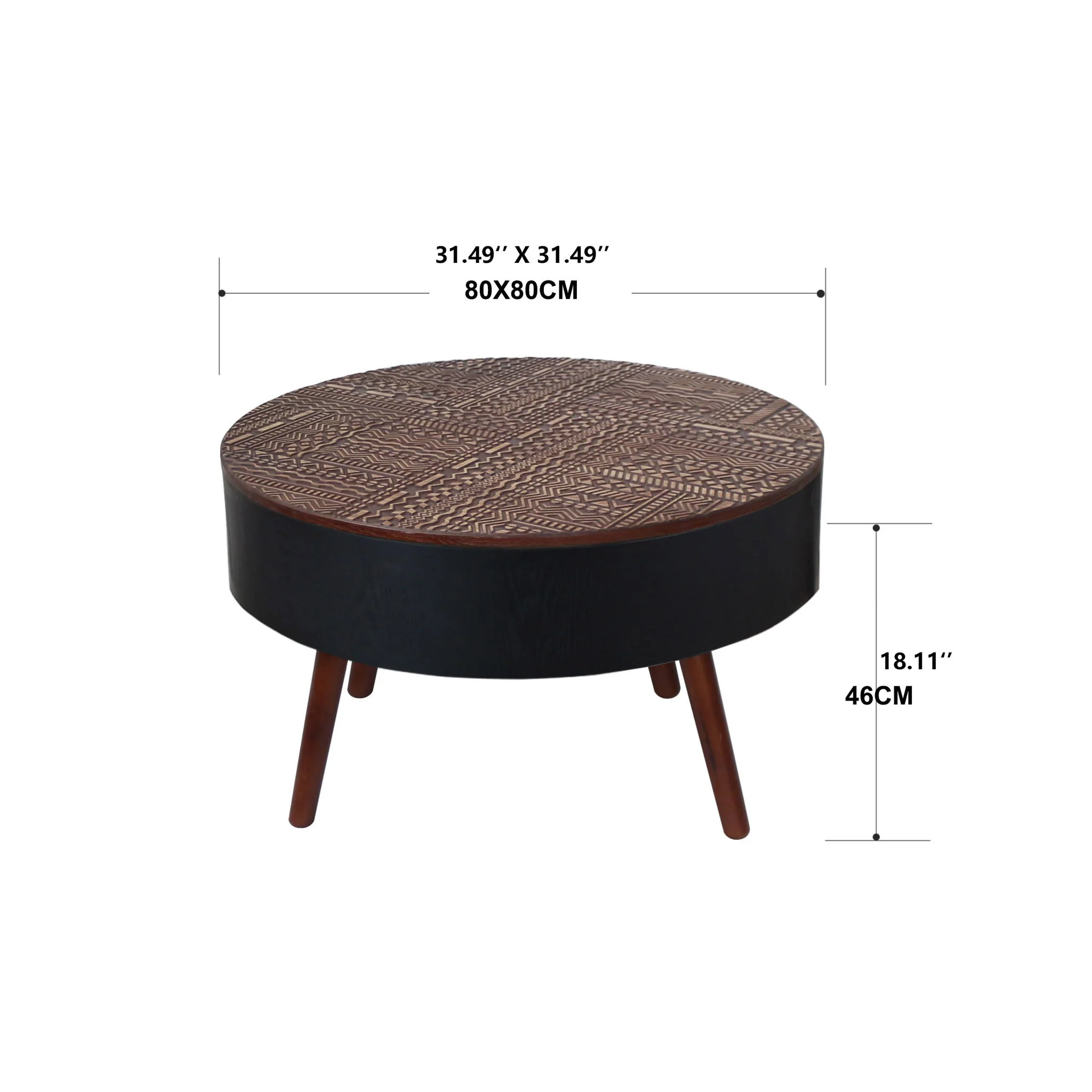 Round Coffee Table With Storage Function For Living Rooms - Image 15