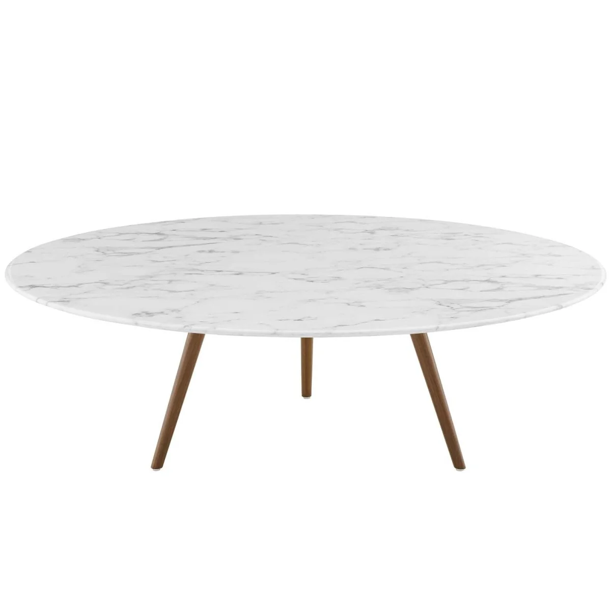 Round Faux Marble Coffee Table with Tripod Base - Image 10