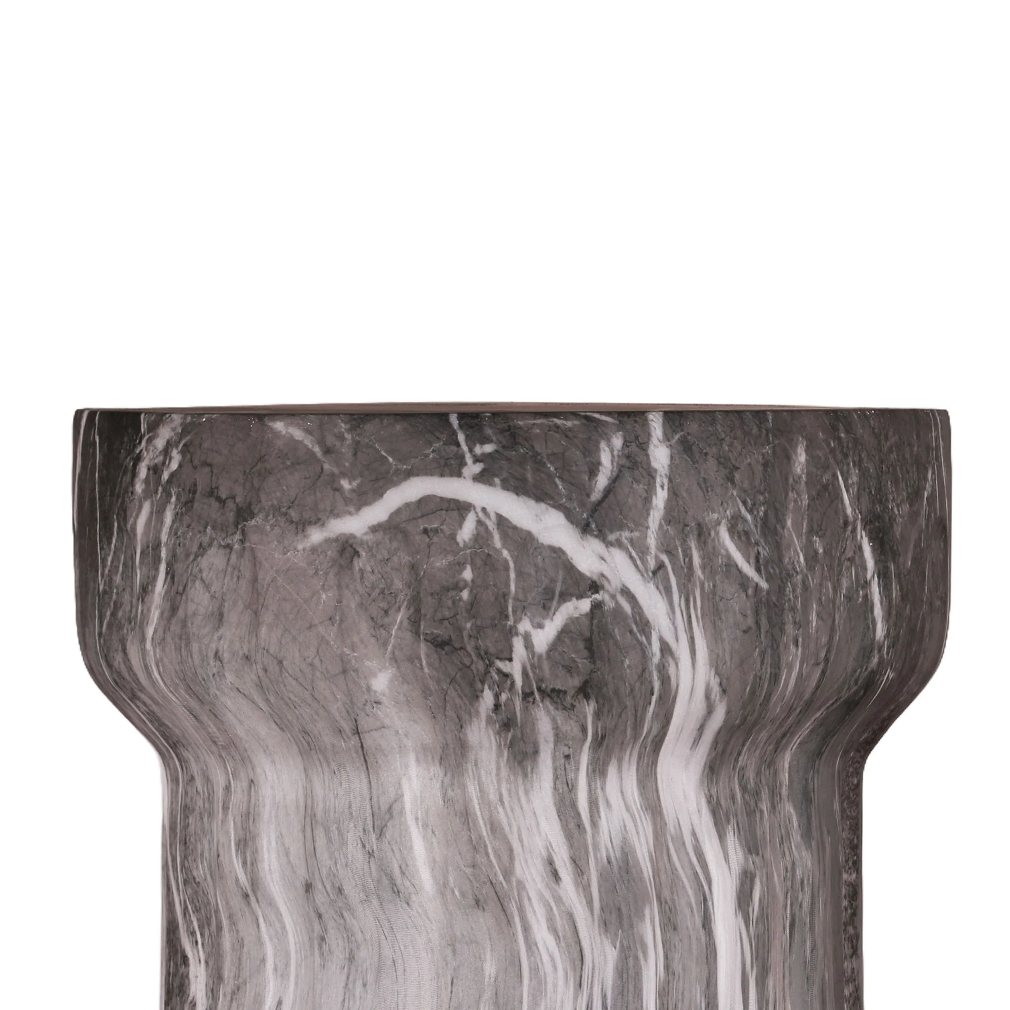 Round Geometric Outdoor End Table - Marble - Image 6
