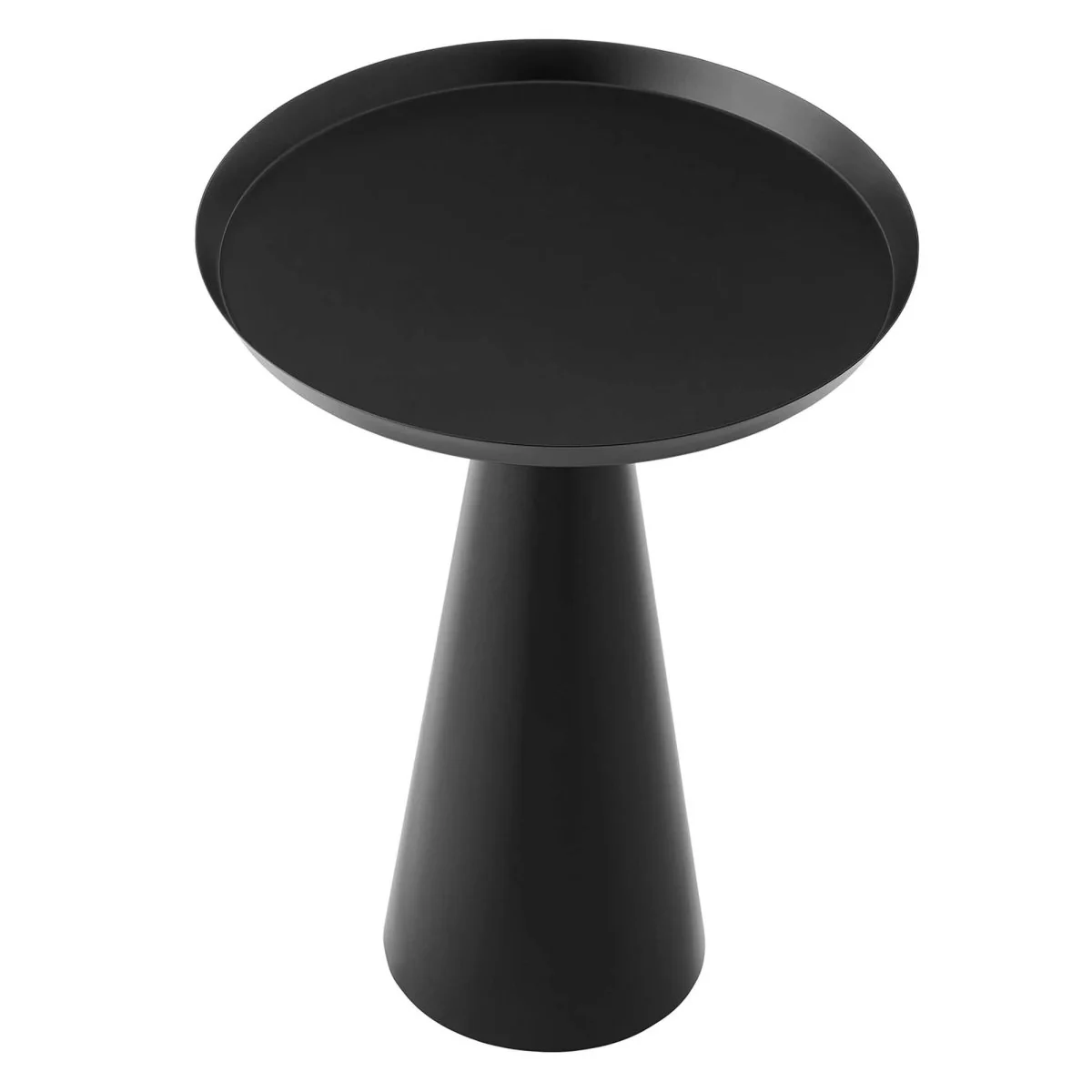 Round Iron Side Table with Raised Rim – 16 Inch - Image 16