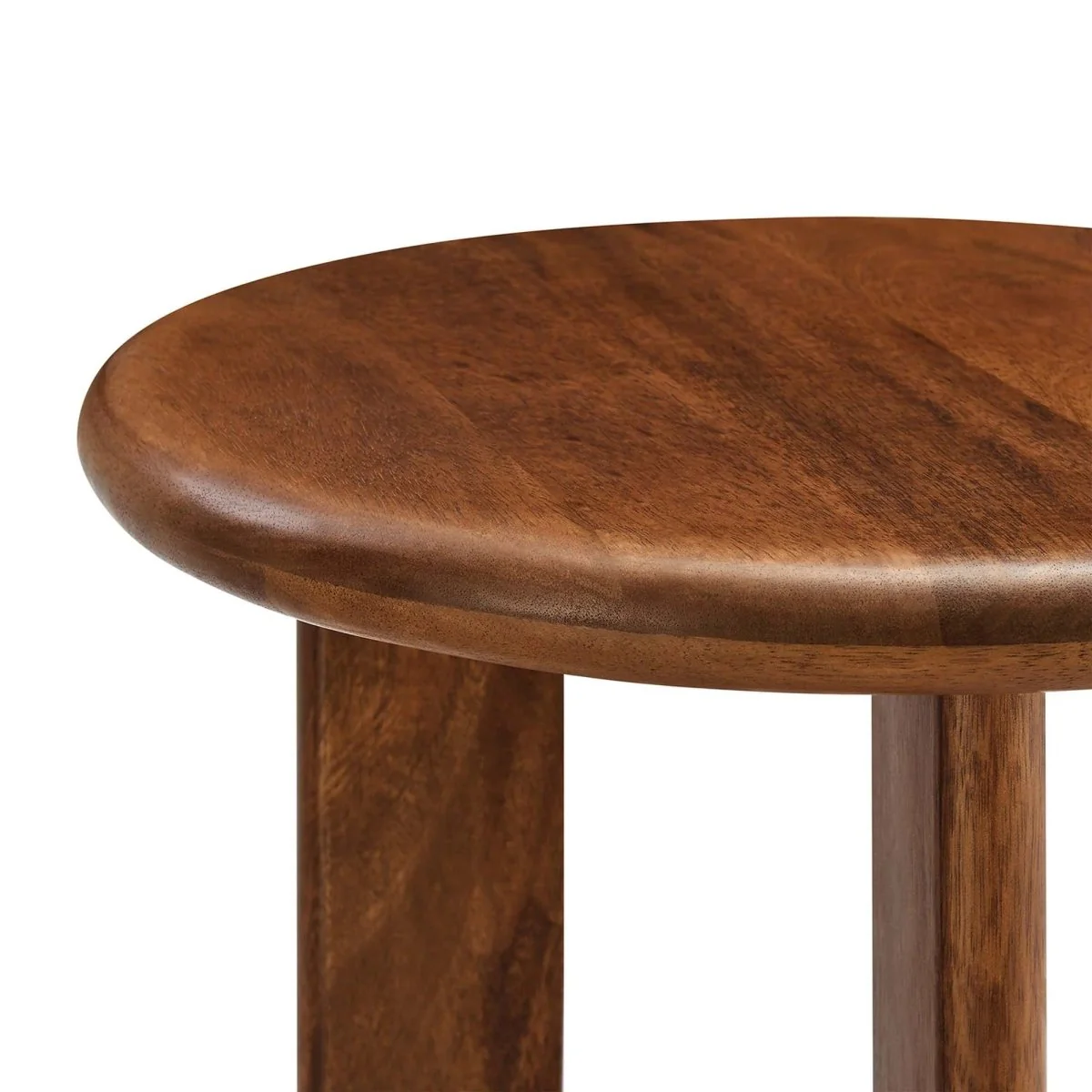 Round Mango Wood Side Table Pedestal Design – 16 Inch - Image 16