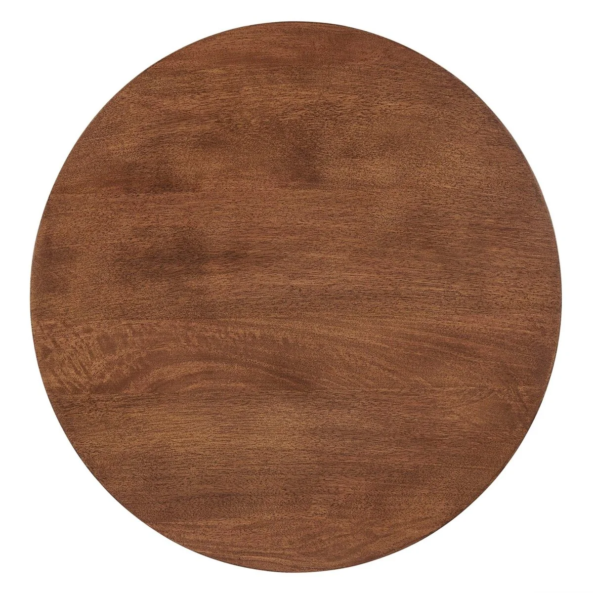 Round Mango Wood Side Table with Pedestal Base – Walnut 18 Inch - Image 8