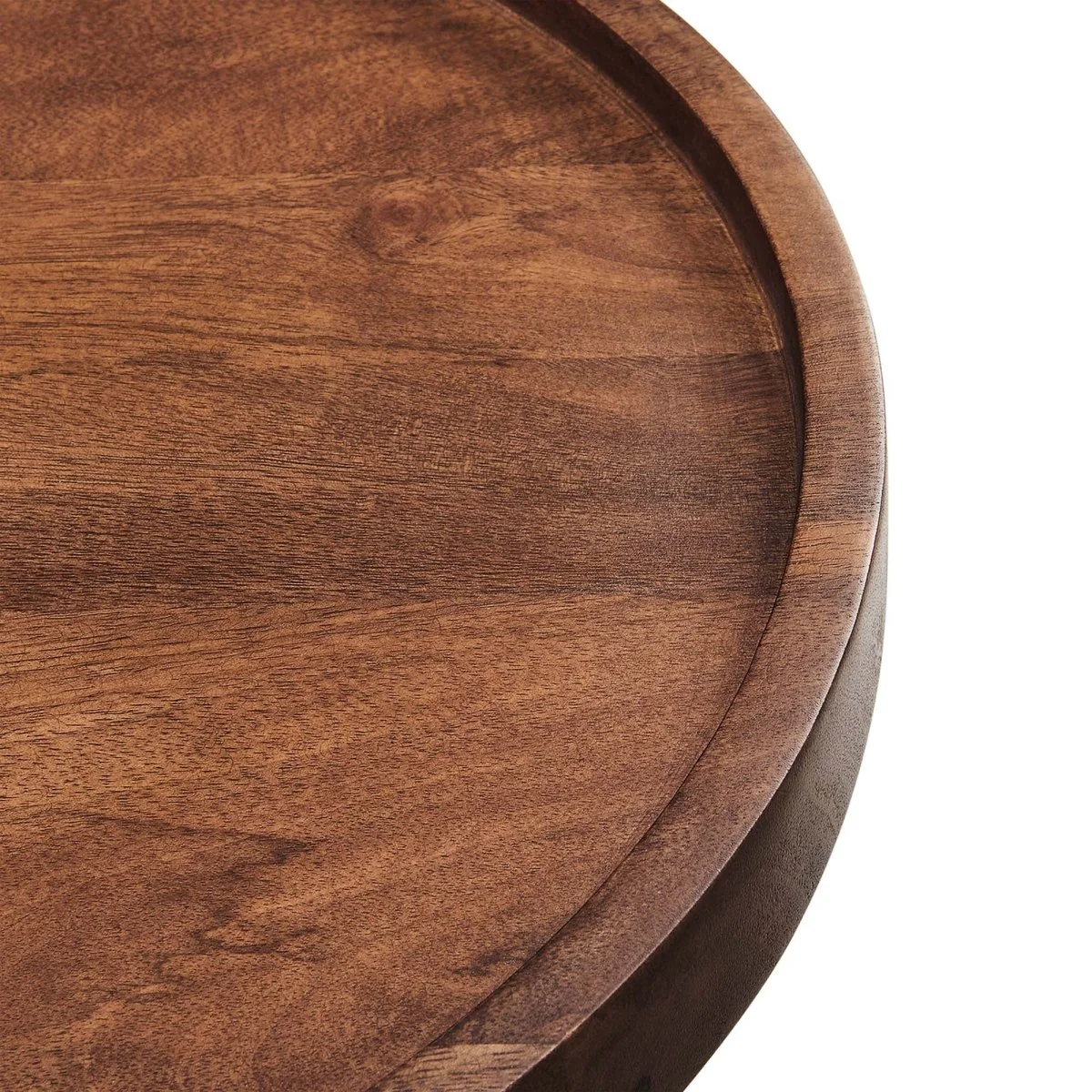 Round Mango Wood Side Table with Tray Top – 18 Inch - Image 23