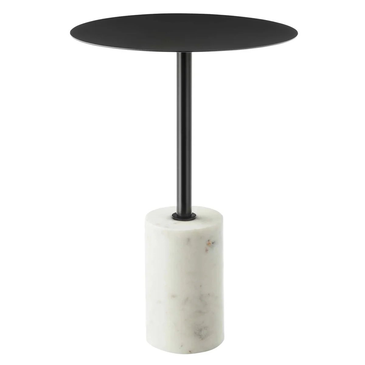 Round Marble Base Side Table with Iron Top – 14 Inch - Image 22
