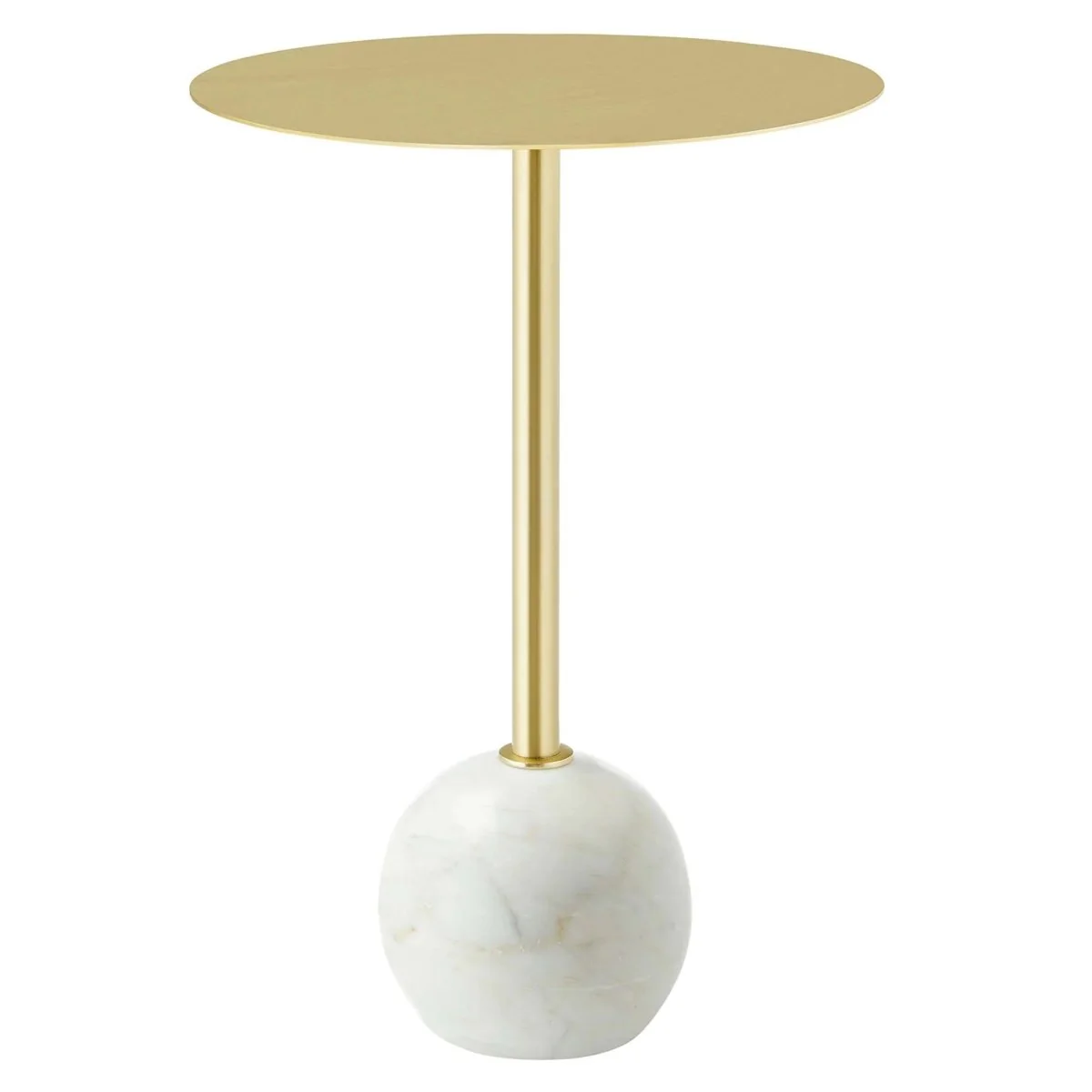 Round Marble Base Side Table with Iron Top – White 14 Inch - Image 22