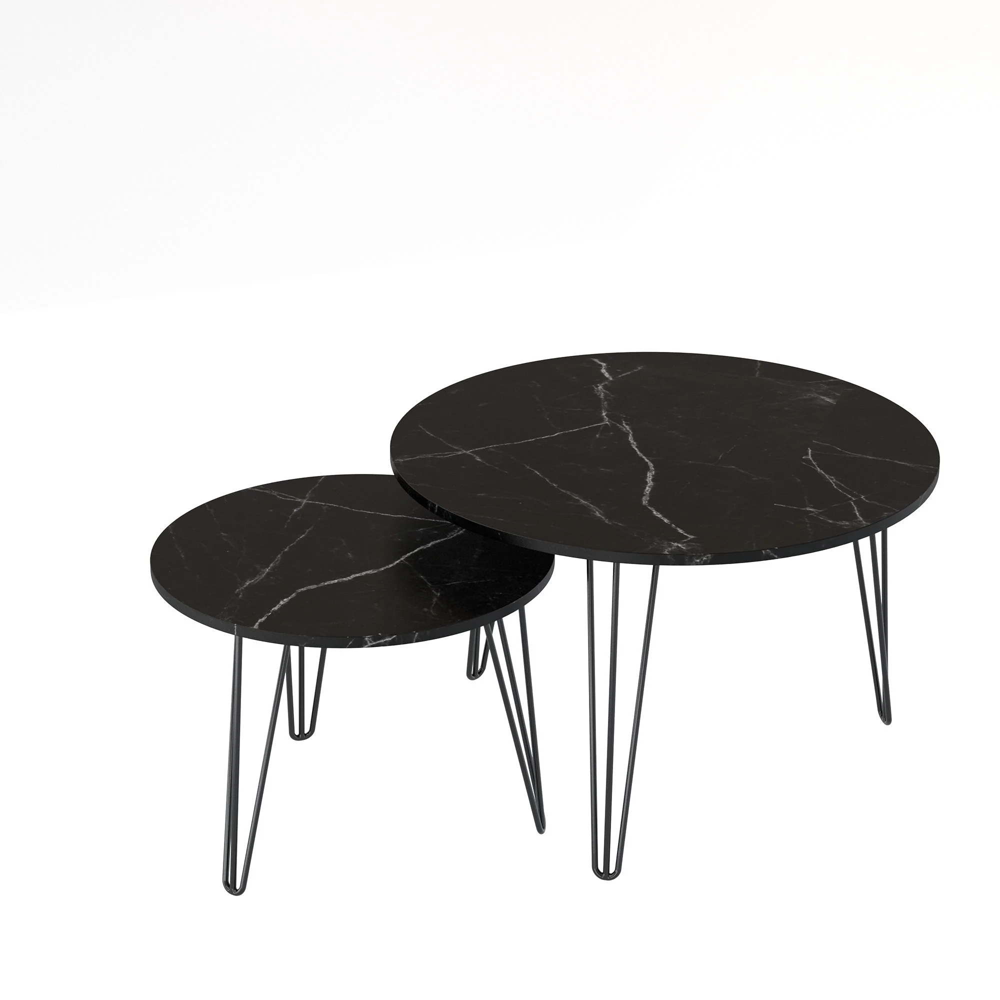 Round Nesting Coffee Table For Living Room (Set of 2) - Image 2