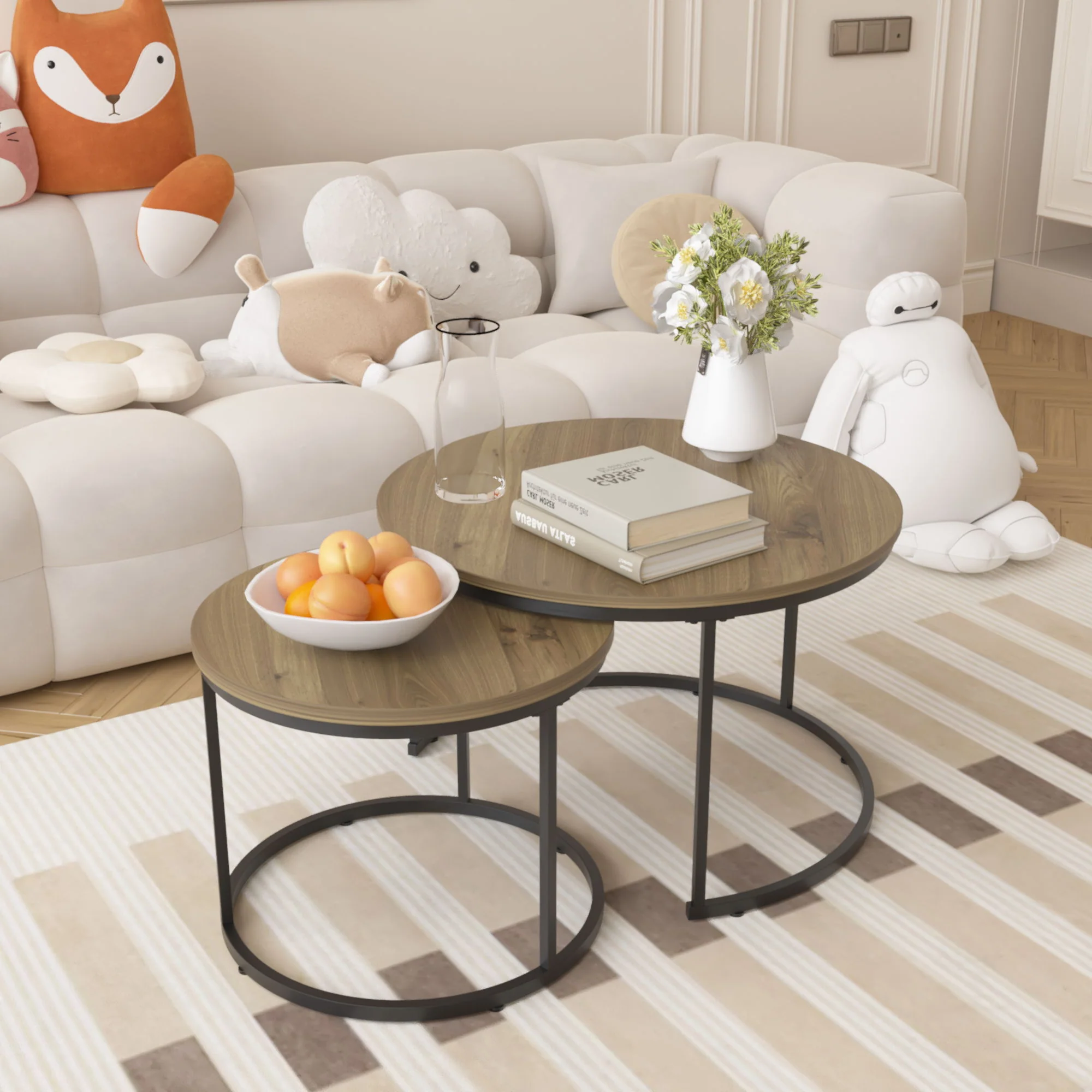 Round Nesting Coffee Table (Set of 2) - Image 20