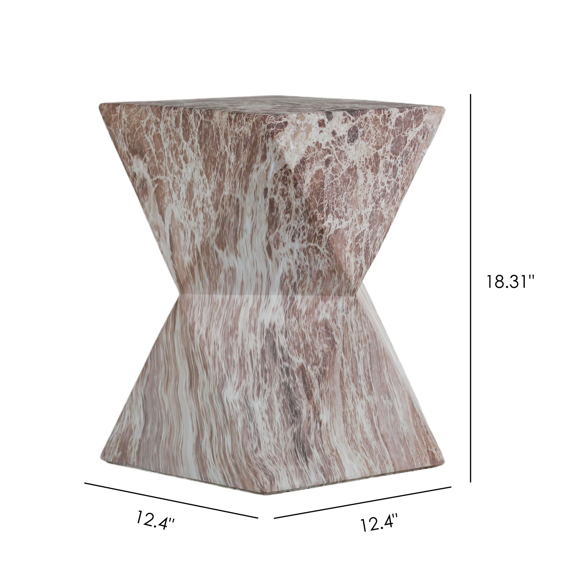 Round Outdoor Geometric End Table - Marble - Image 2