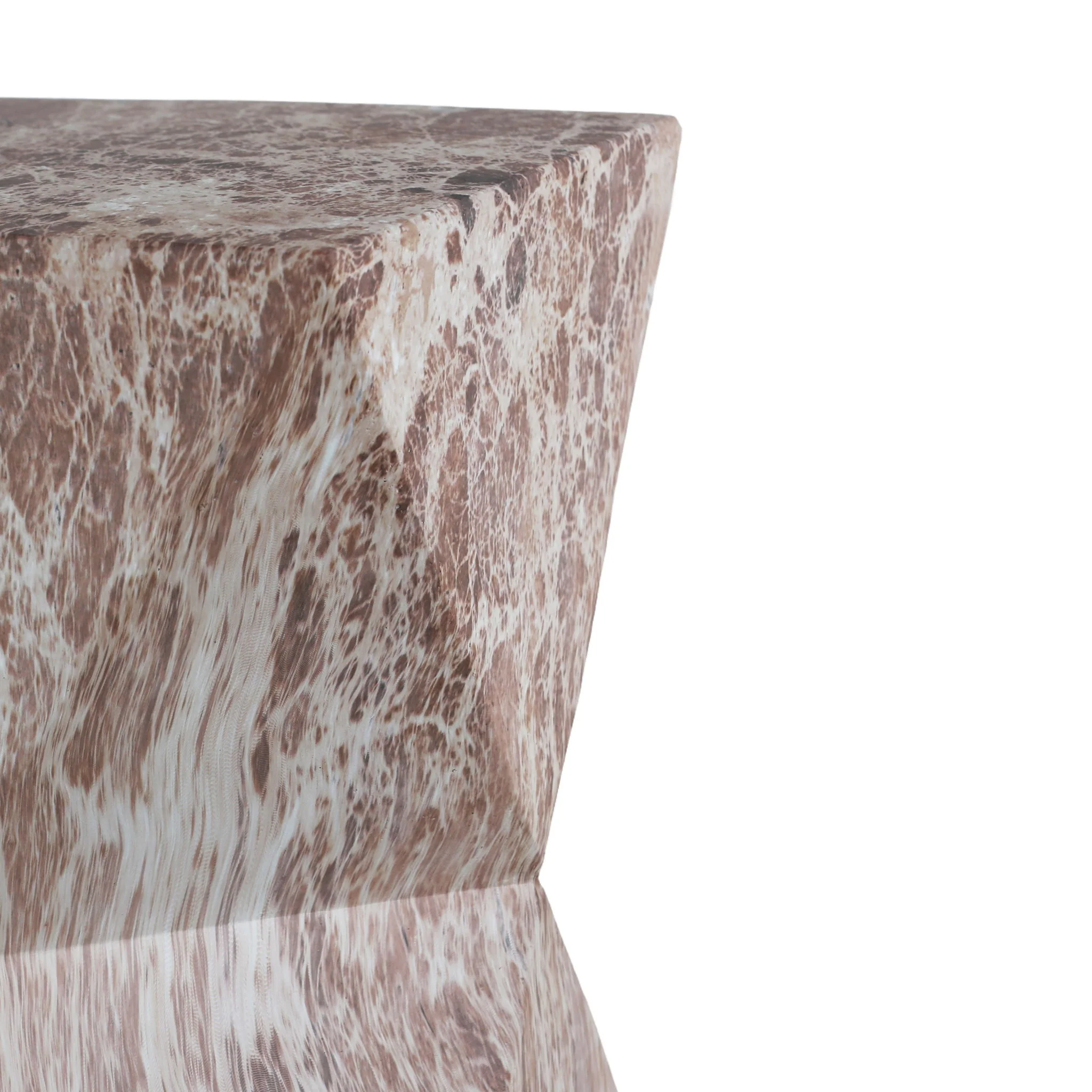 Round Outdoor Geometric End Table - Marble - Image 3