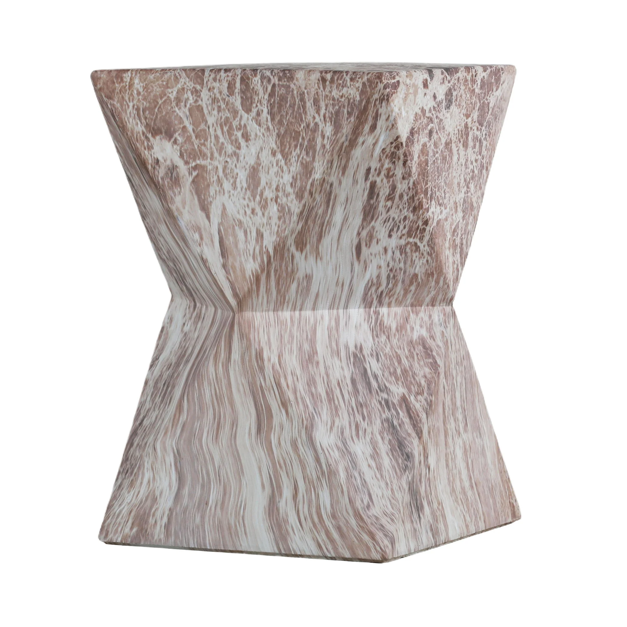 Round Outdoor Geometric End Table - Marble - Image 7