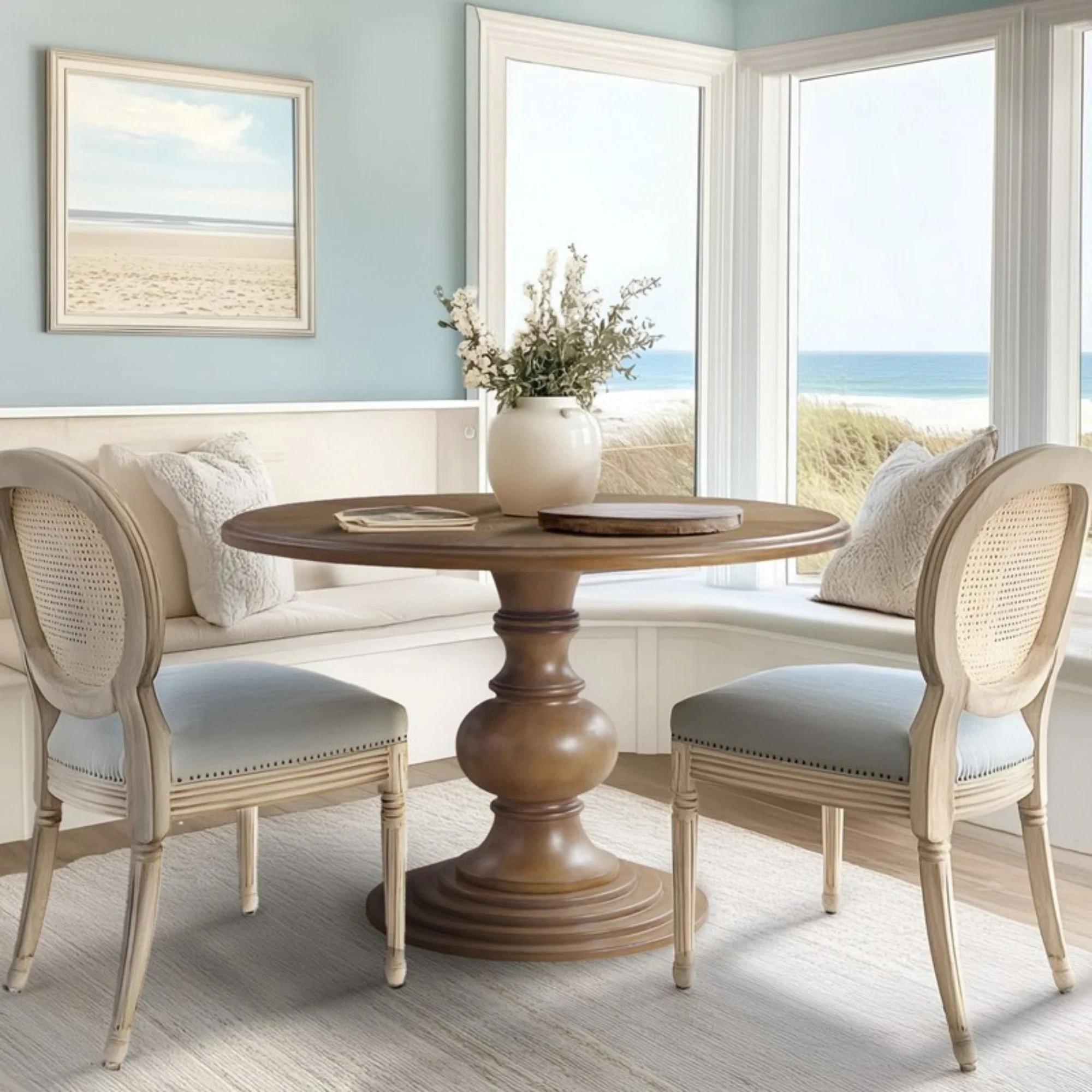 Round Pedestal Dining Table - Walnut - Image 3