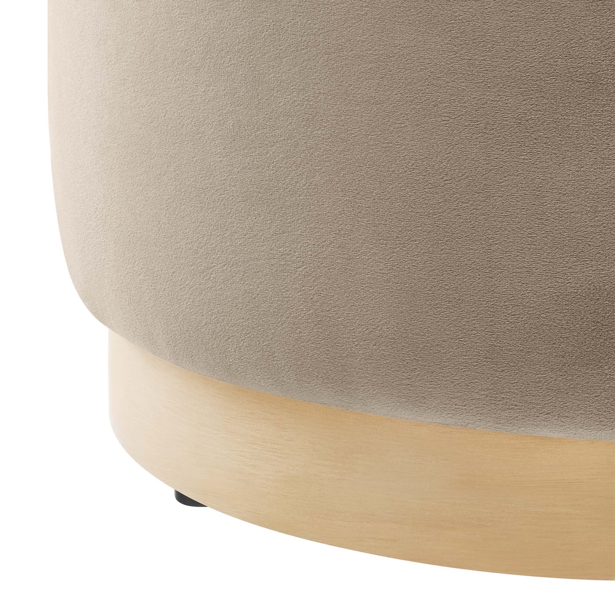 Round Performance Velvet Upholstered Ottoman – 16 Inch - Image 37