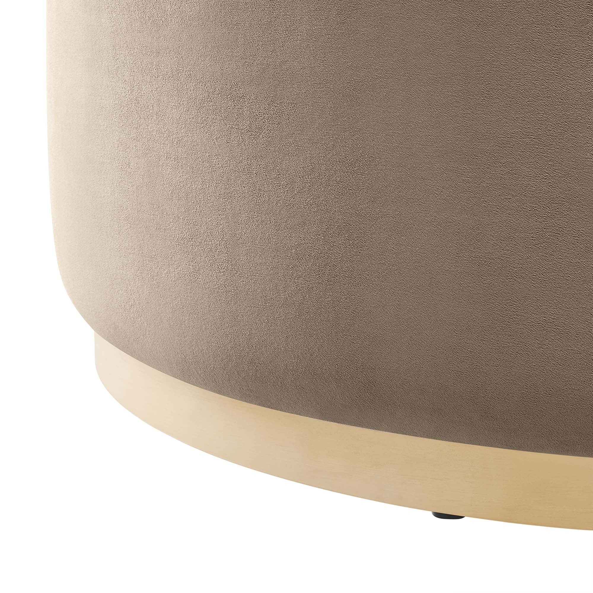 Round Performance Velvet Upholstered Ottoman – 38 Inch - Image 12