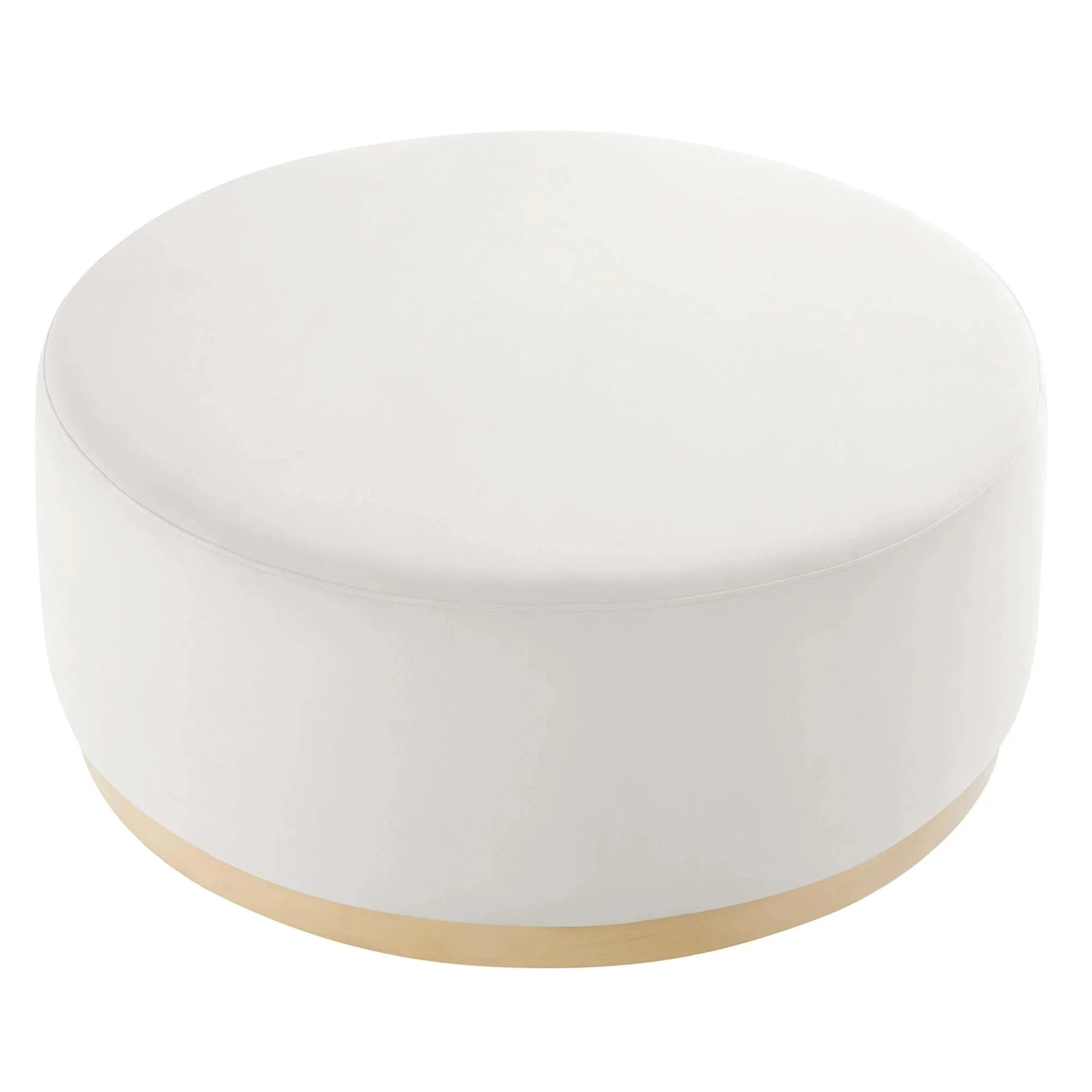 Round Performance Velvet Upholstered Ottoman – 38 Inch - Image 18
