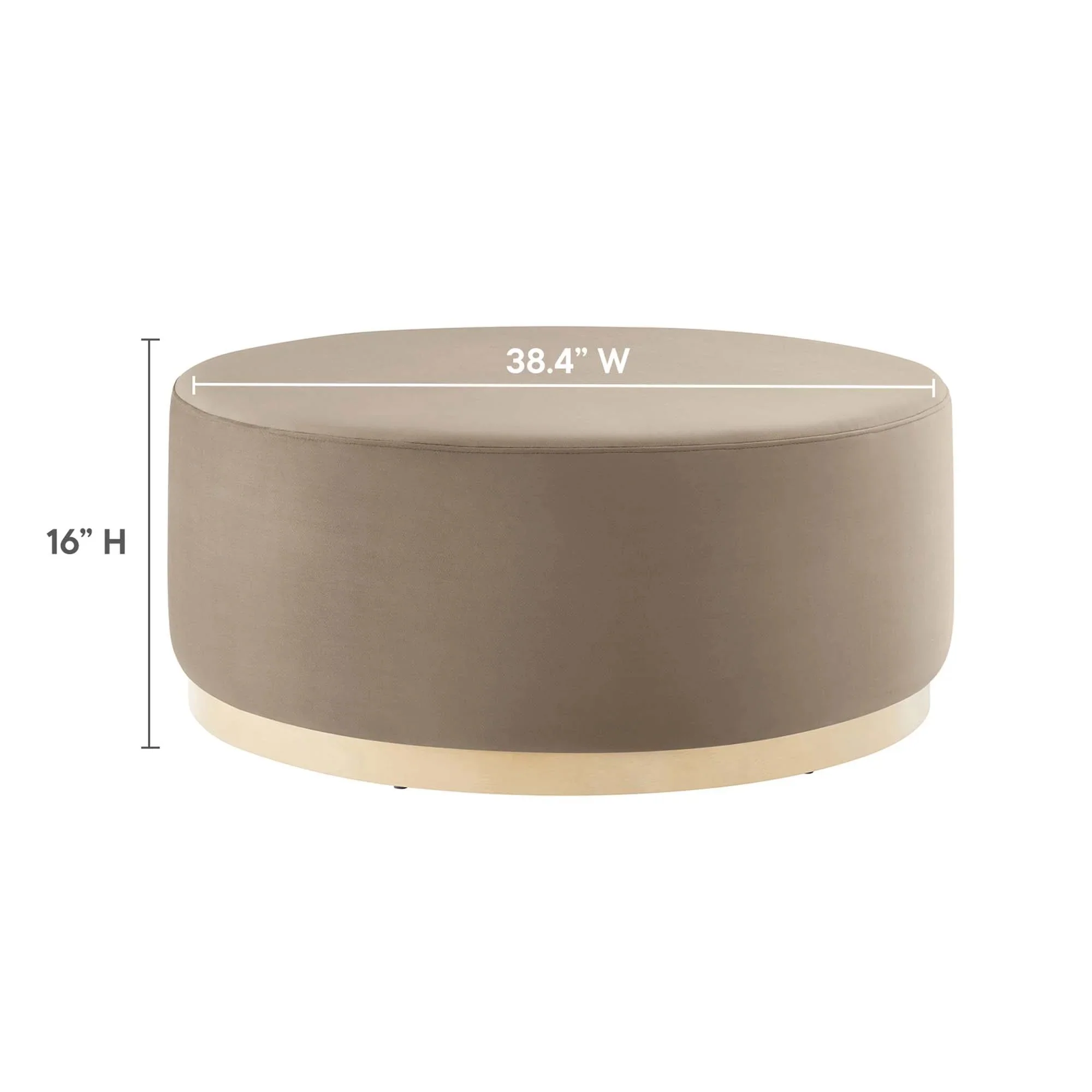 Round Performance Velvet Upholstered Ottoman – 38 Inch - Image 9