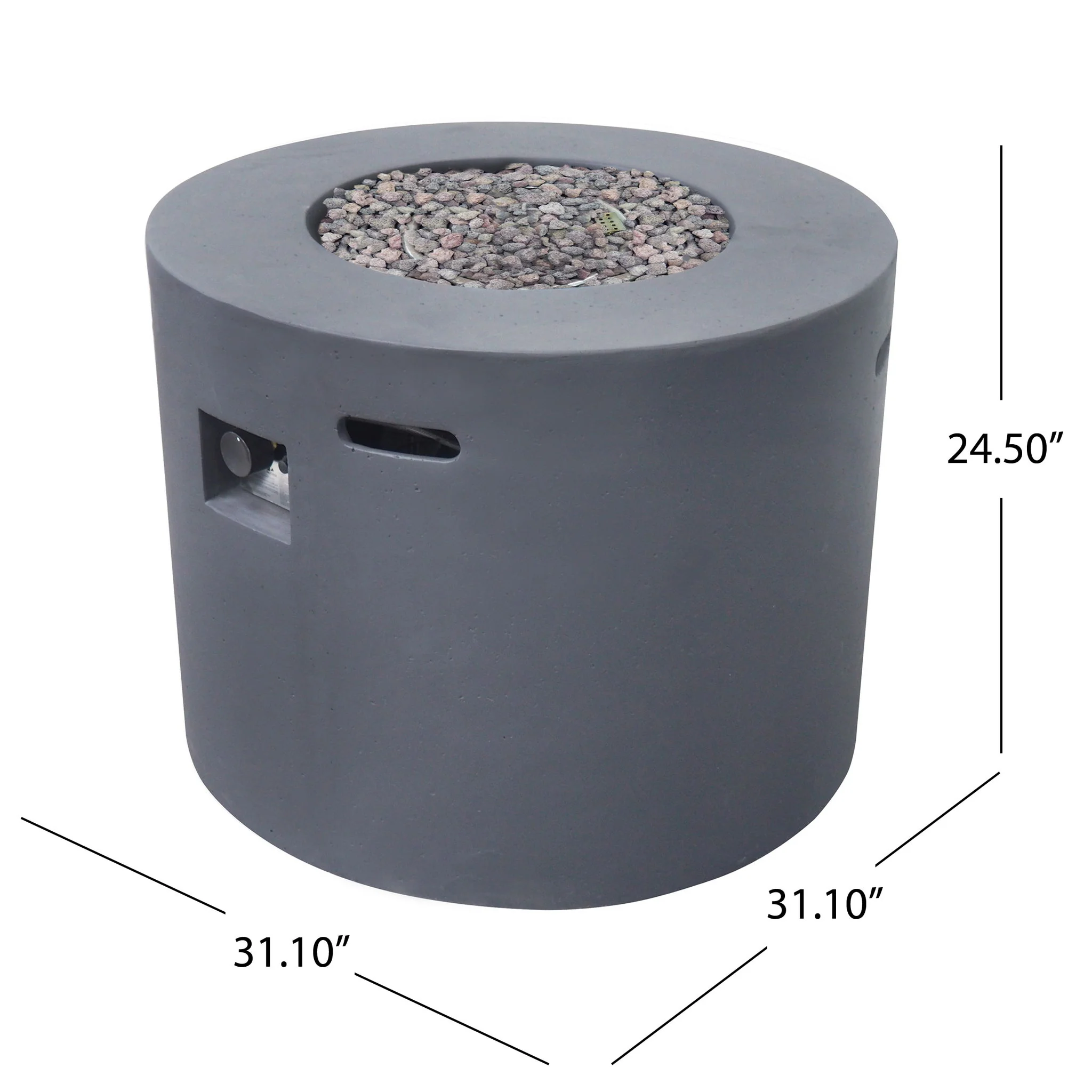 Round Propane Fire Pit Table Modern Outdoor Patio Heater 40000 BTU - Image 15