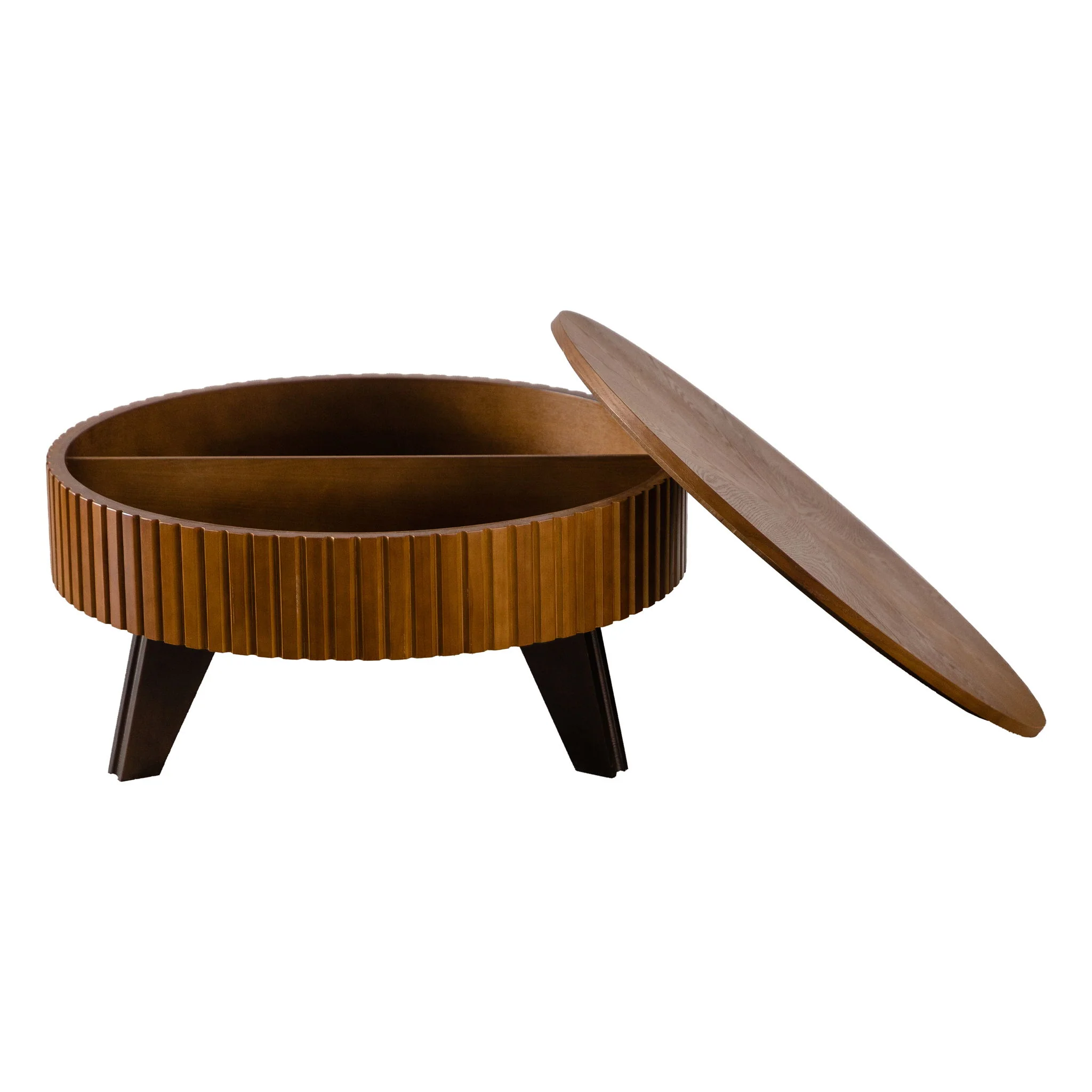Round Retro Coffee With Solid Wood Legs - Image 14