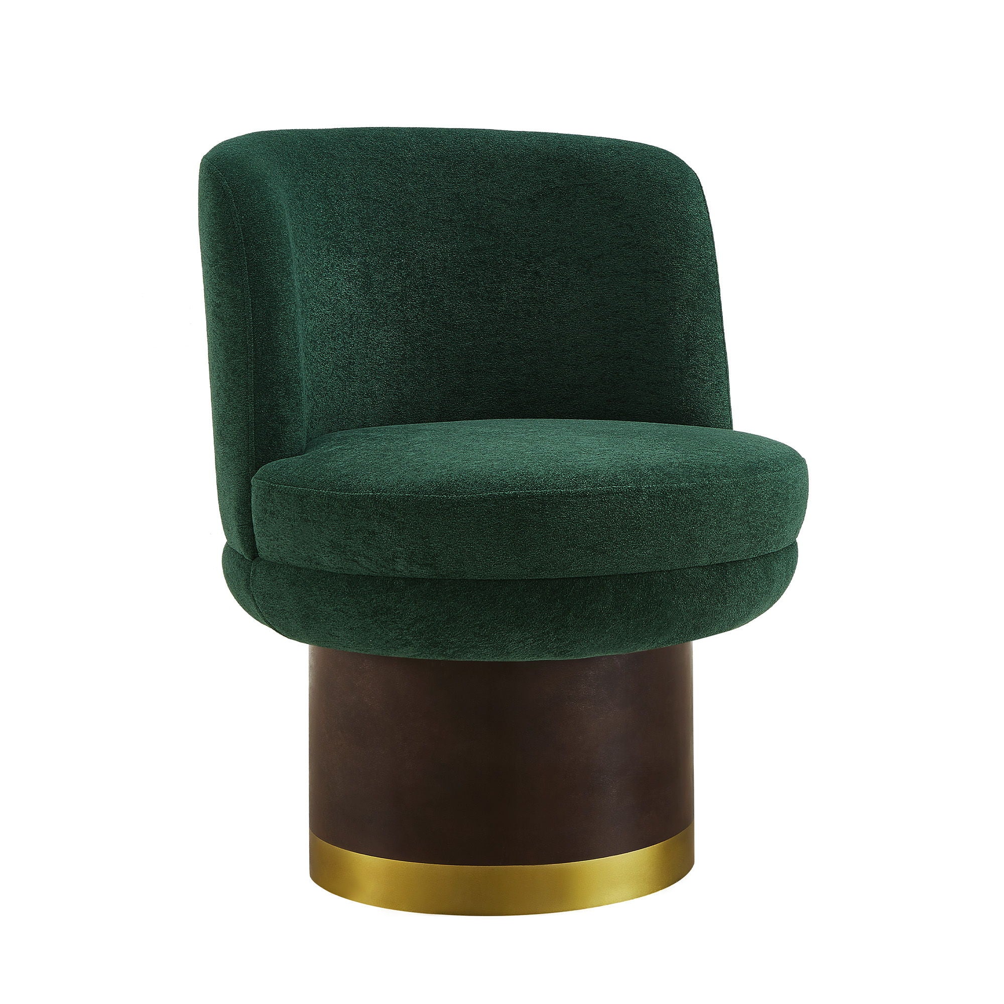 Round Swivel Accent Chair With Ergonomic Backrest For Living Room - Image 18