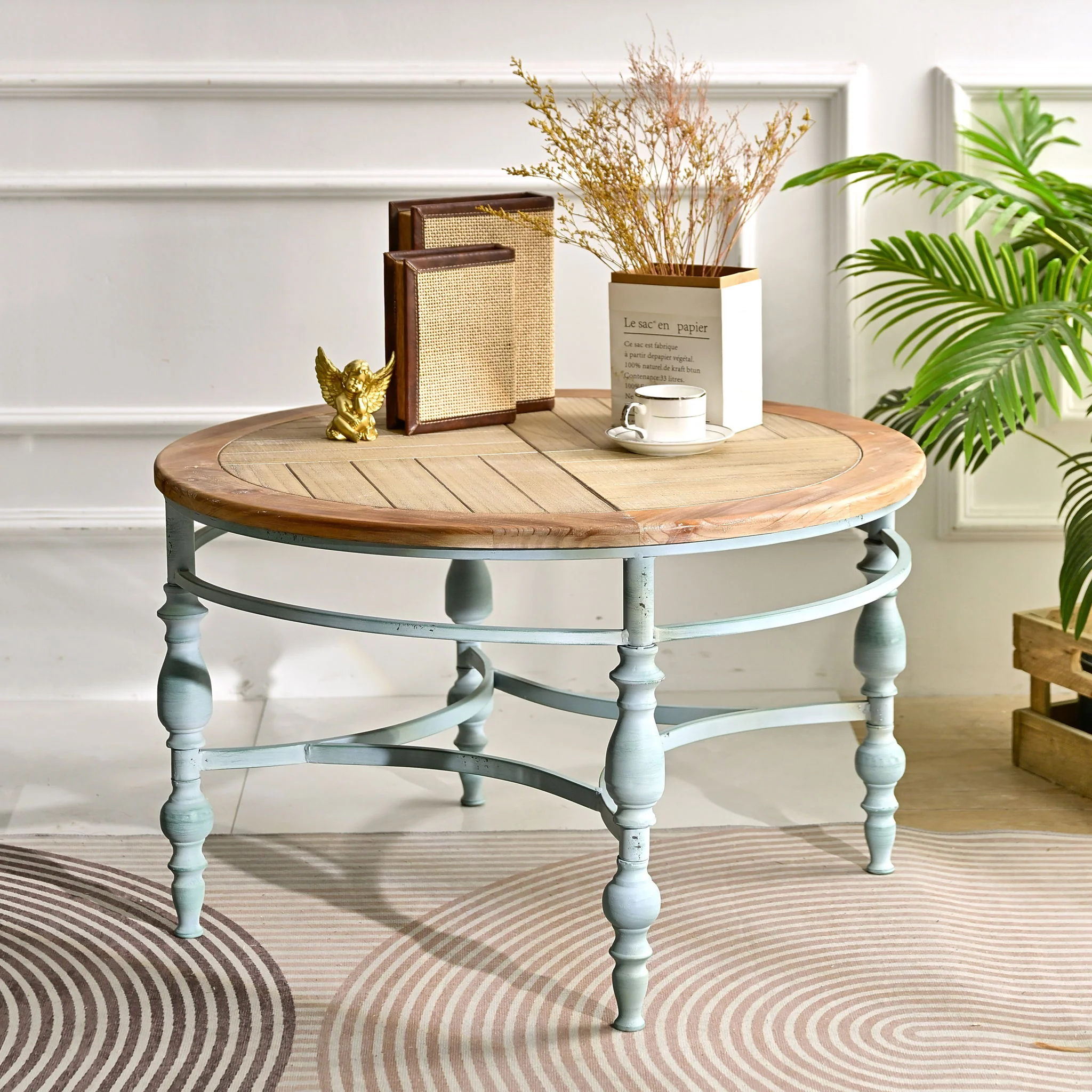 Round Top Carved Table For Living Room - Image 17