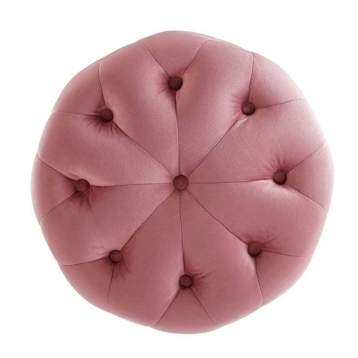 Round Tufted Velvet Ottoman – Upholstered Accent 16 Inch - Image 13