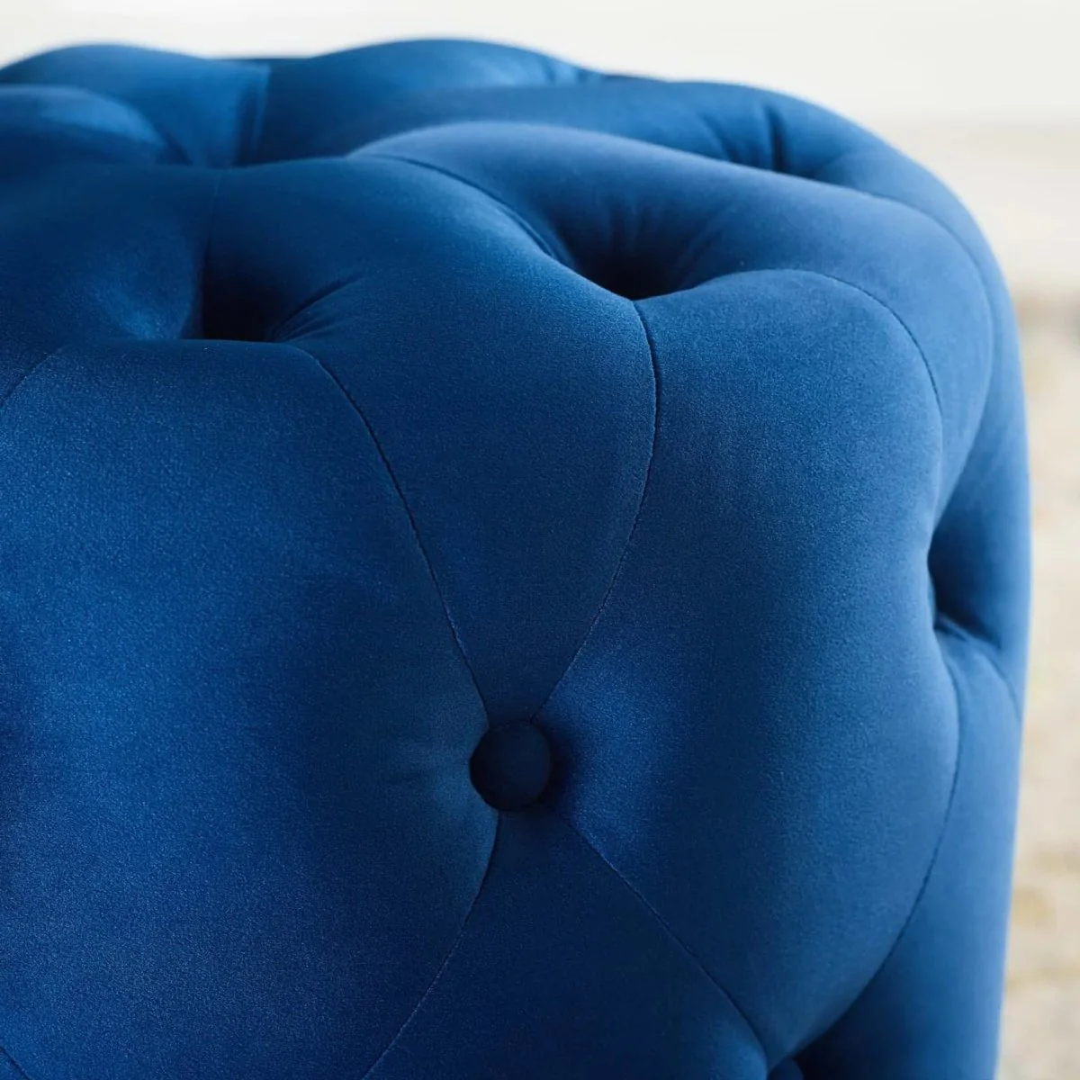 Round Tufted Velvet Ottoman – Upholstered Accent 16 Inch - Image 17