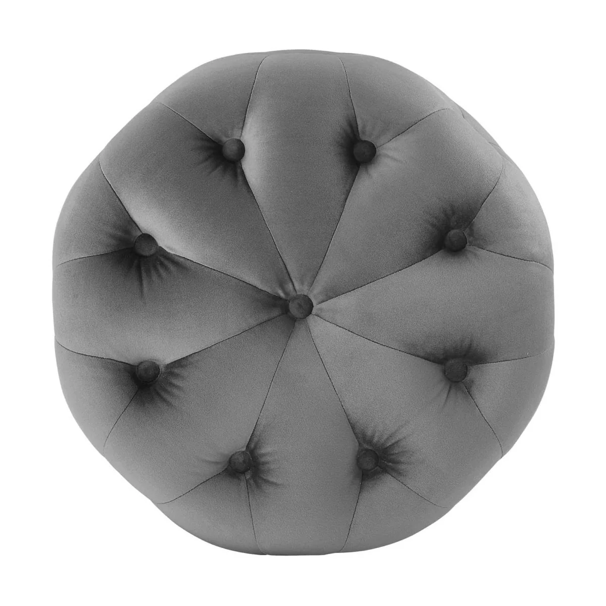 Round Tufted Velvet Ottoman – Upholstered Accent 16 Inch - Image 5