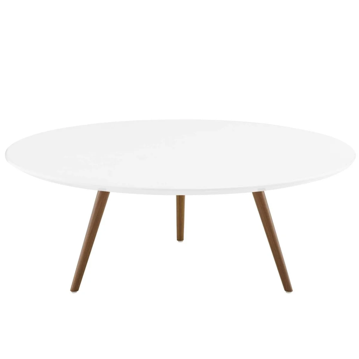 Round Wood Coffee Table with Tripod Base - Image 4