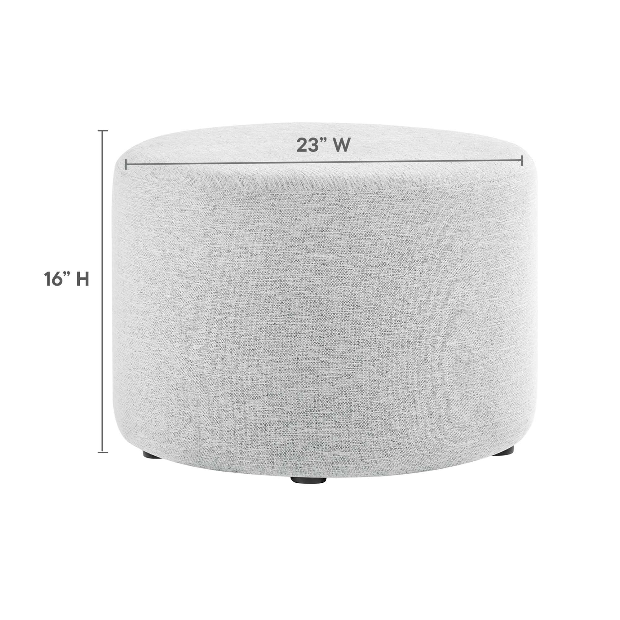 Round Woven Heathered Fabric Upholstered Ottoman – 23 Inch - Image 20