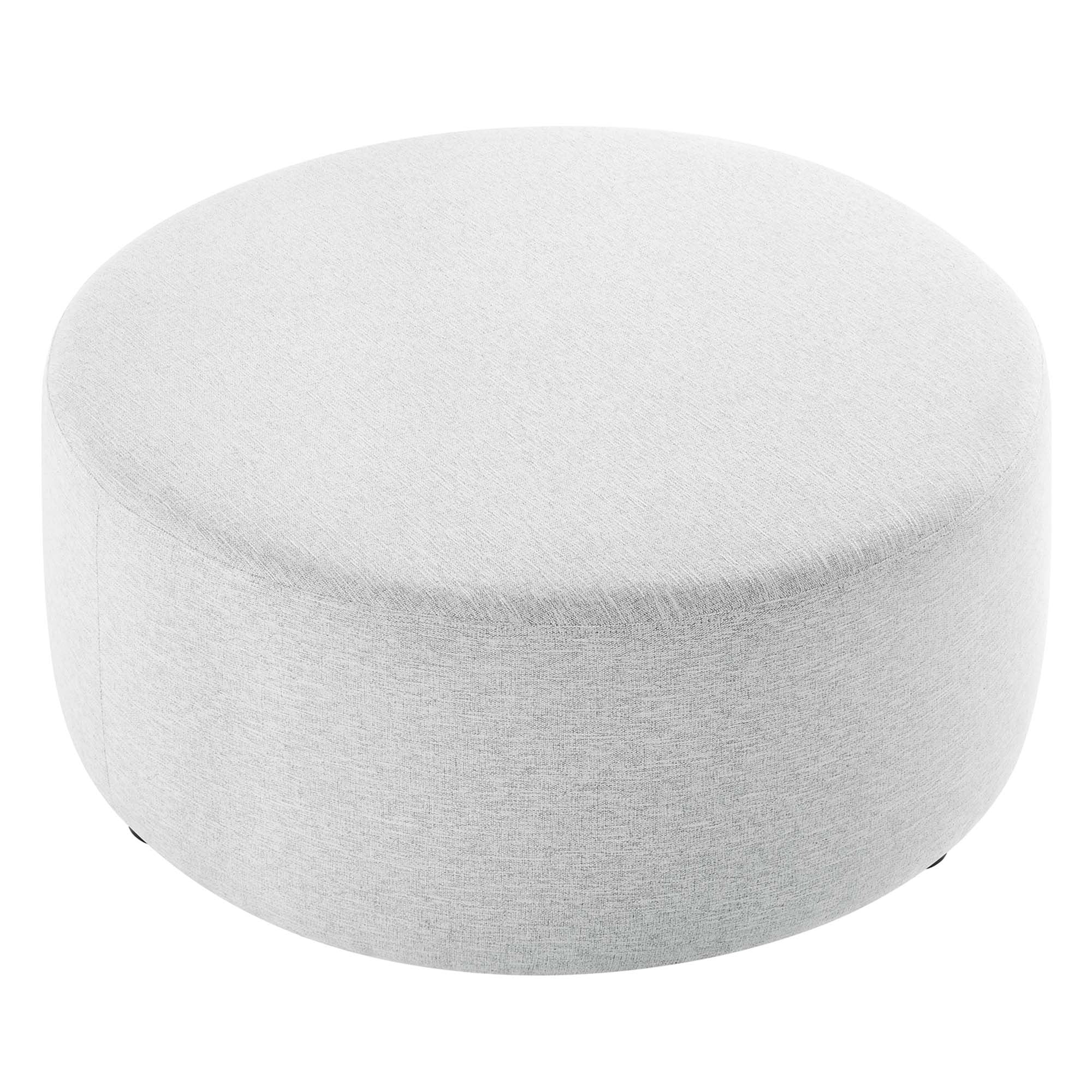 Round Woven Heathered Fabric Upholstered Ottoman – 38 Inch - Image 20