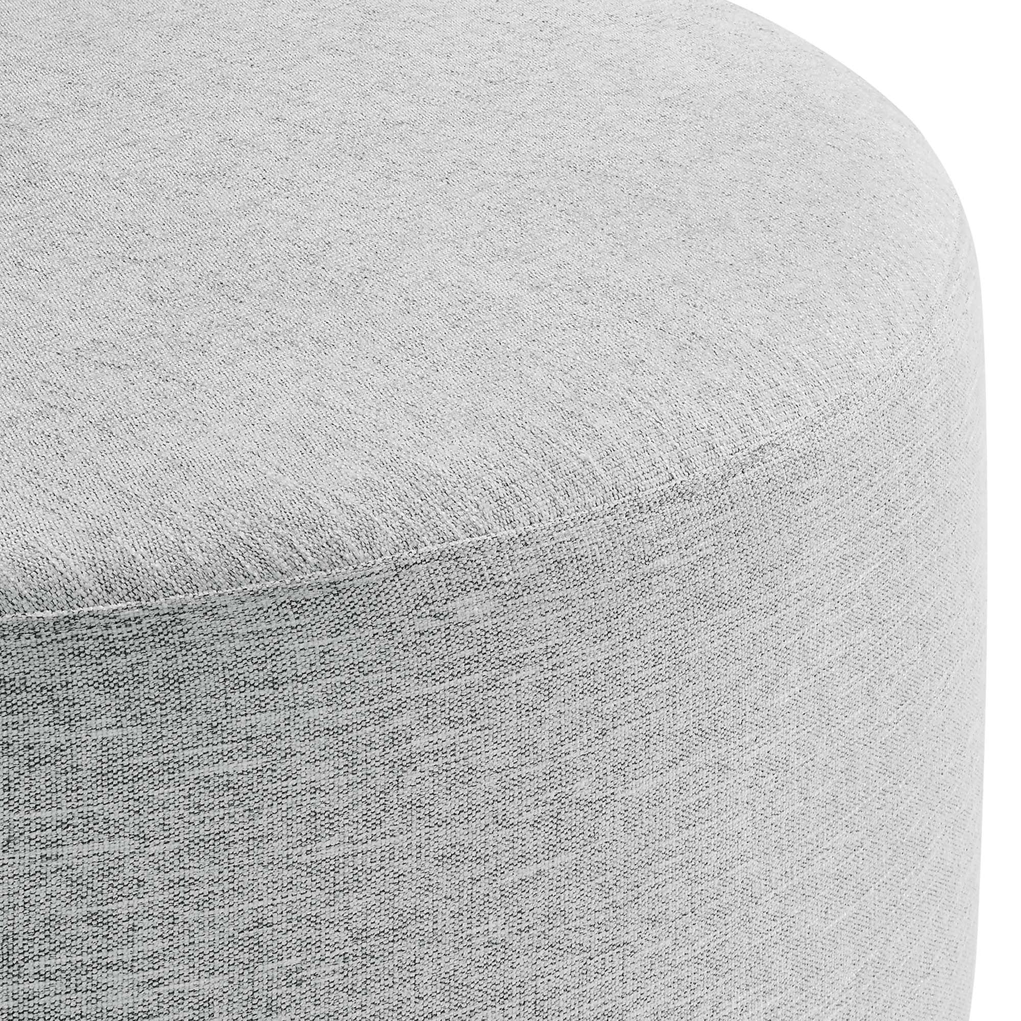 Round Woven Heathered Fabric Upholstered Ottoman – 38 Inch - Image 21