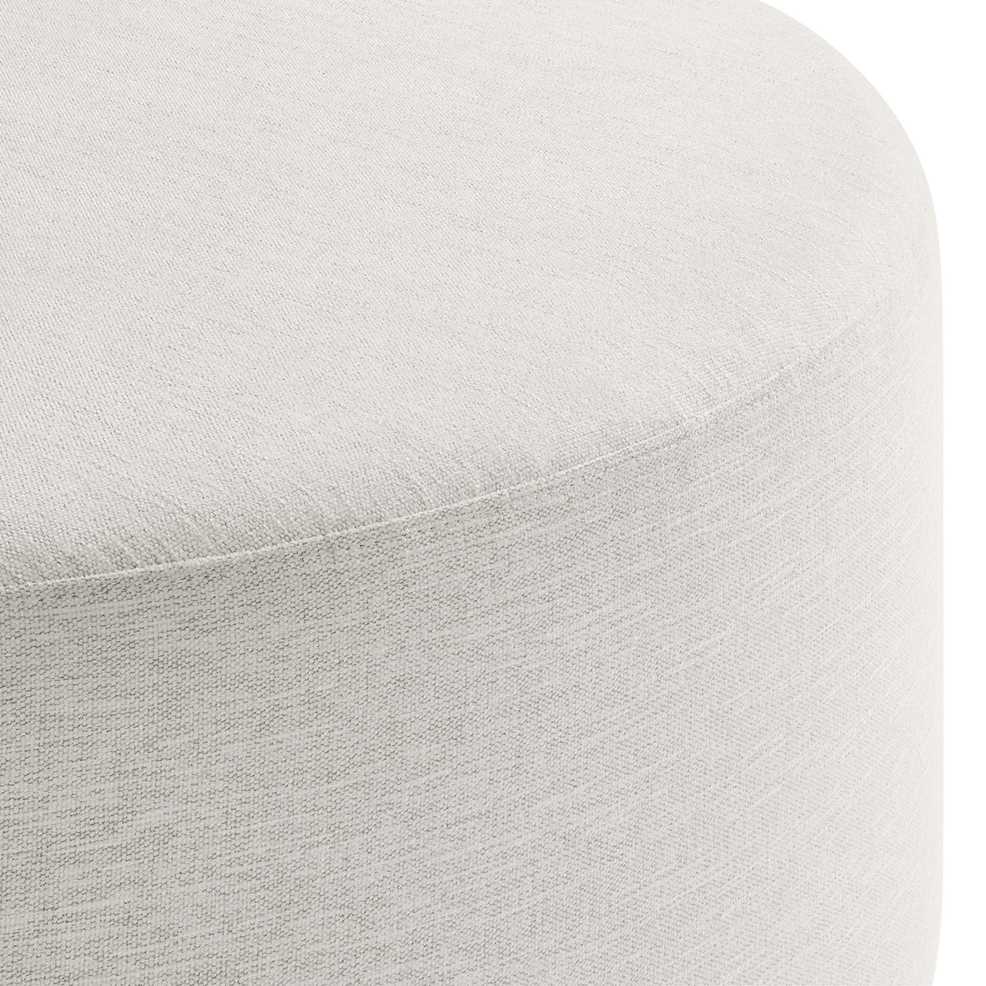 Round Woven Heathered Fabric Upholstered Ottoman – 38 Inch - Image 7