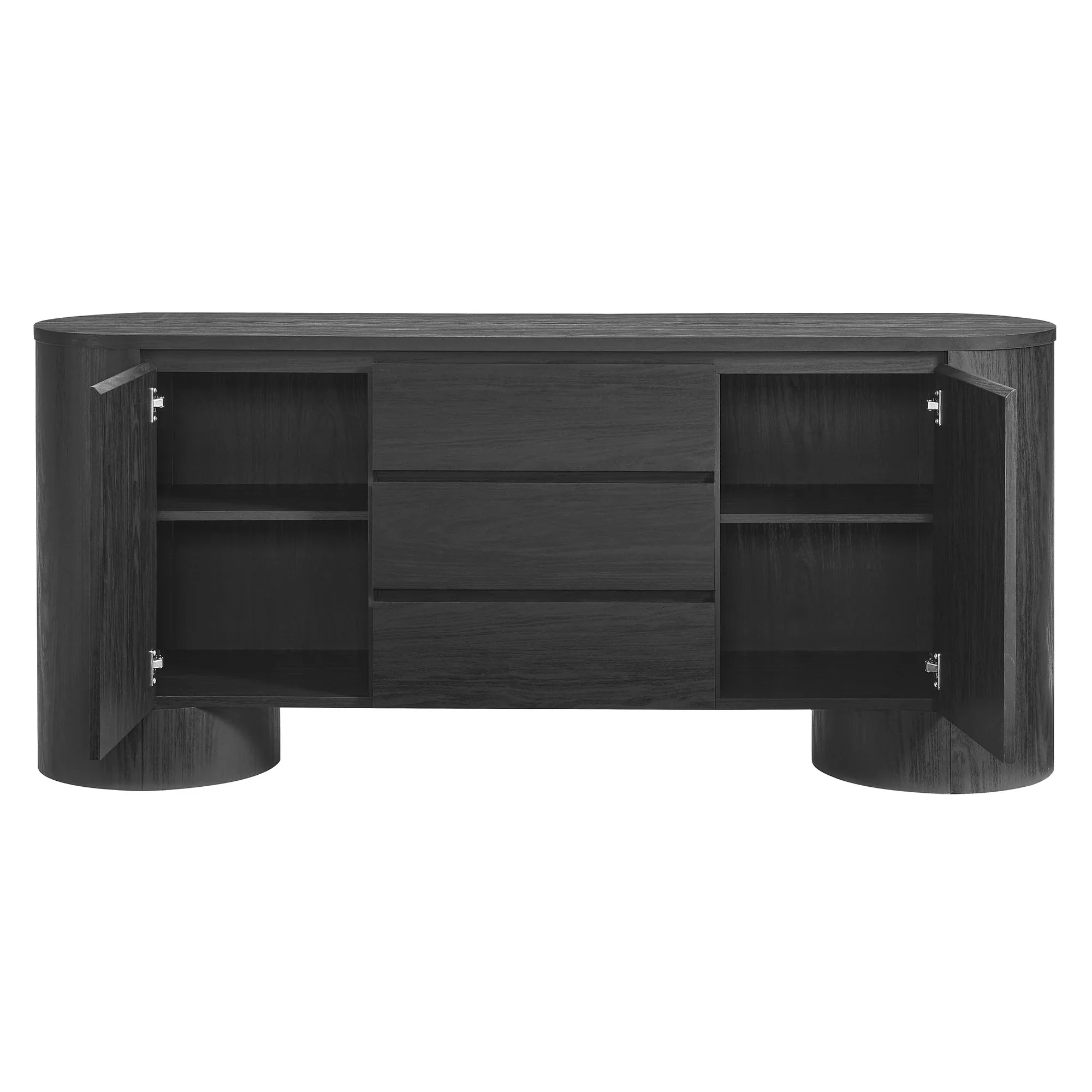 Sideboard Buffet Storage Credenza Cabinet Rounded Edge MDF 71 Inch - Image 10