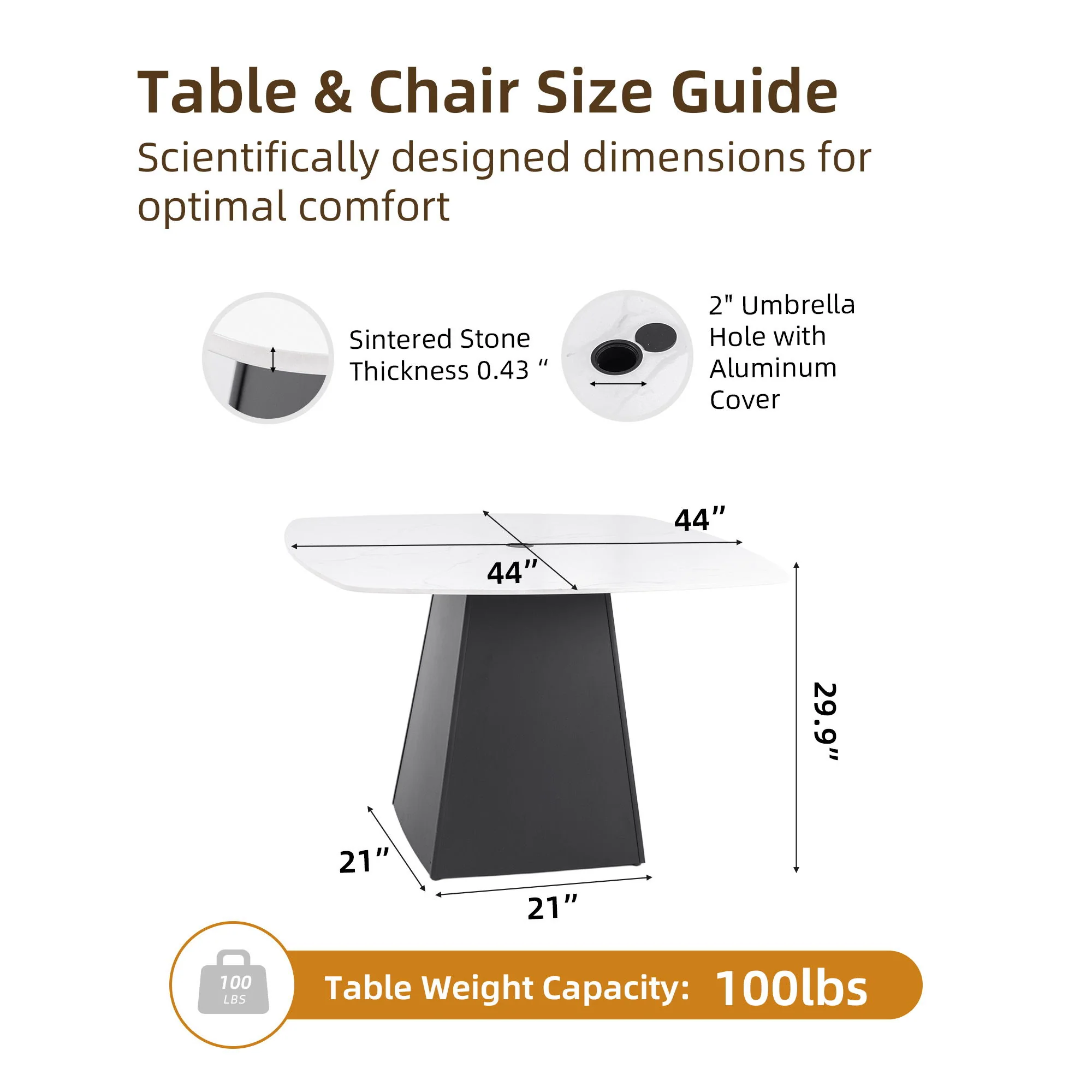 Rounded Square Outdoor Pedestal Dining Table - Image 13