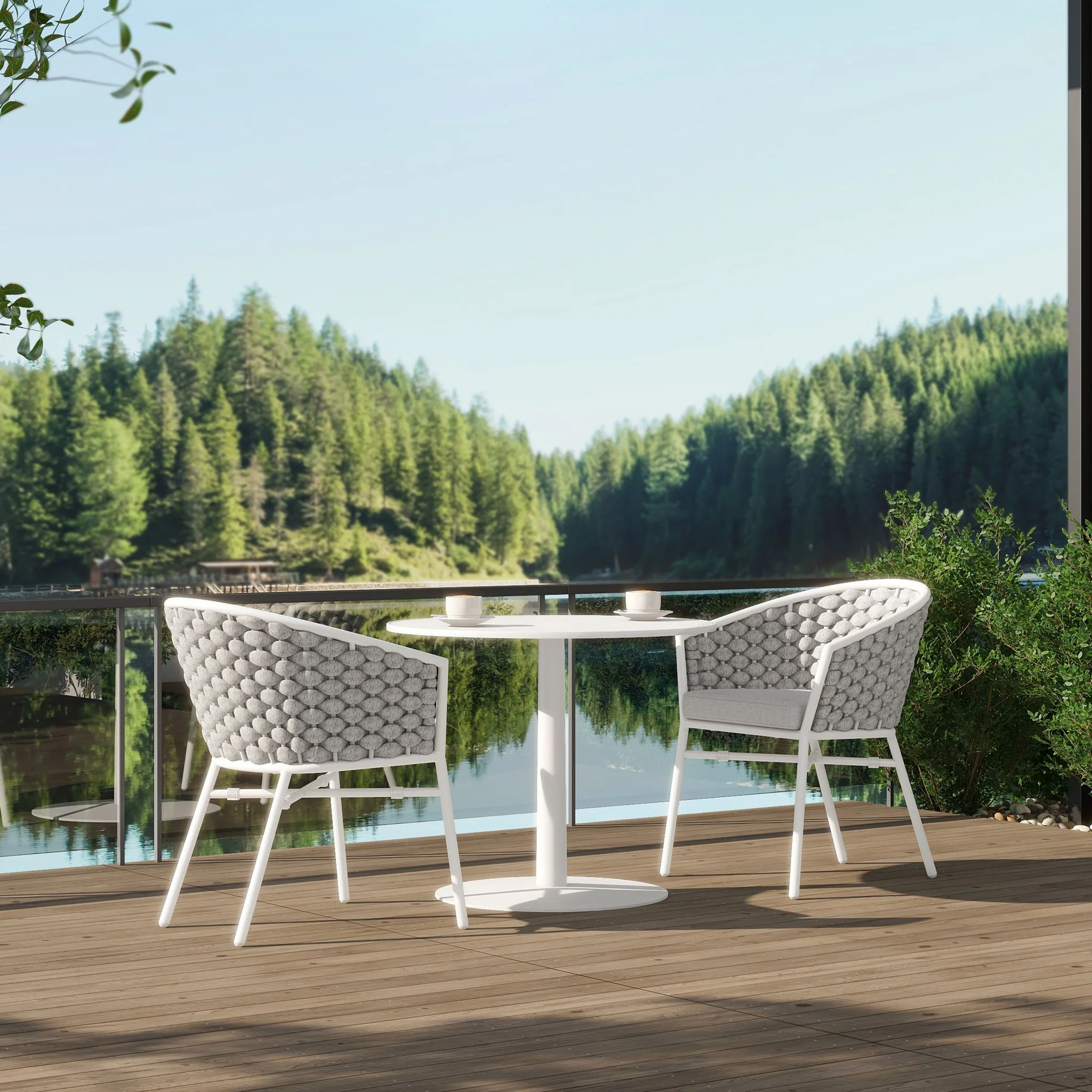 Rowan - Rope Barrel Back Patio Dining Chairs (Set of 2) - Optic White - Image 4
