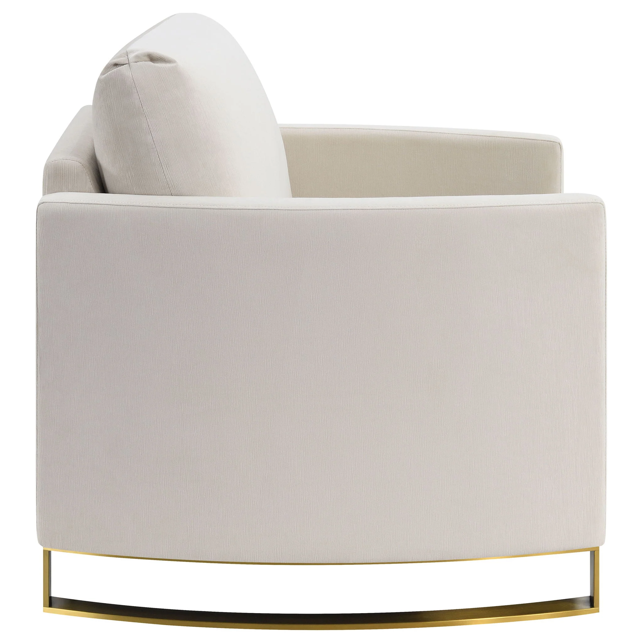 Rufo - Upholstered Curved Track Arm Chair - Beige - Image 4