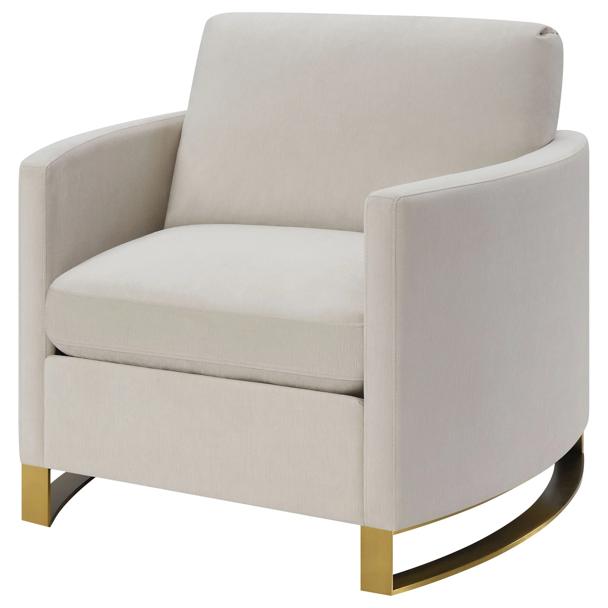 Rufo - Upholstered Curved Track Arm Chair - Beige - Image 5
