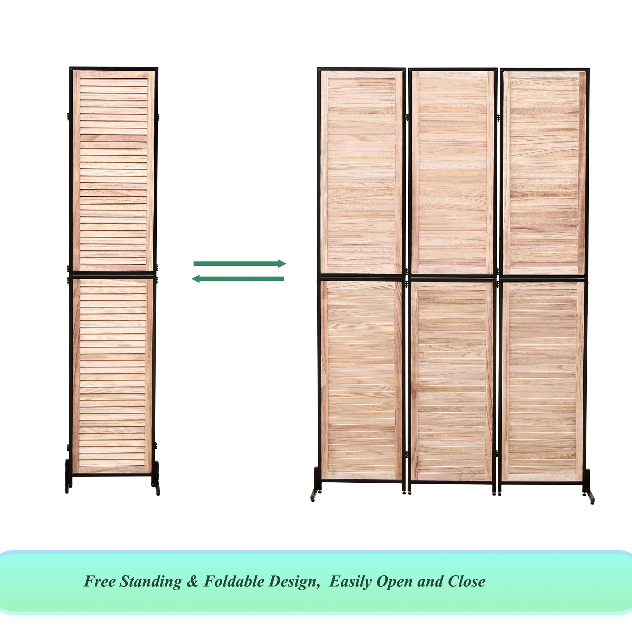 Rustic 3 Panel Room Dividers And Folding Privacy Screen - Image 17