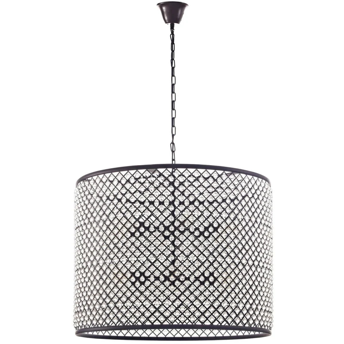 12-Light Rustic Crystal and Steel Chandelier – Brown