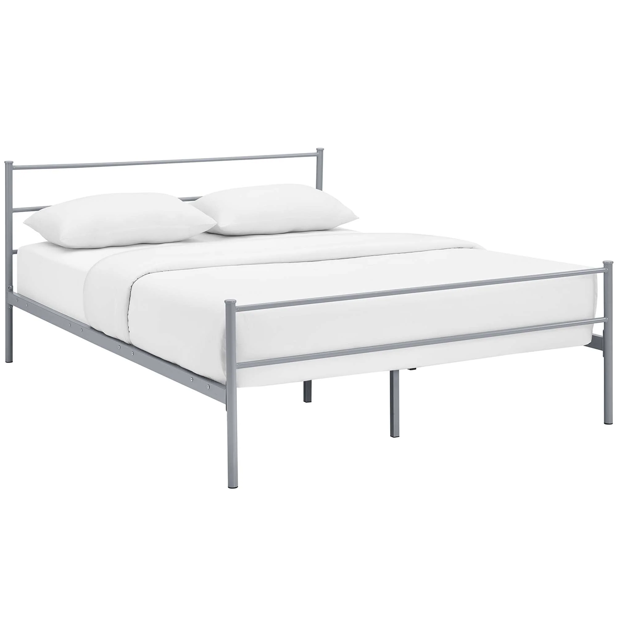 Rustic Metal Platform Bed with Integrated Headboard and Footboard - Image 25