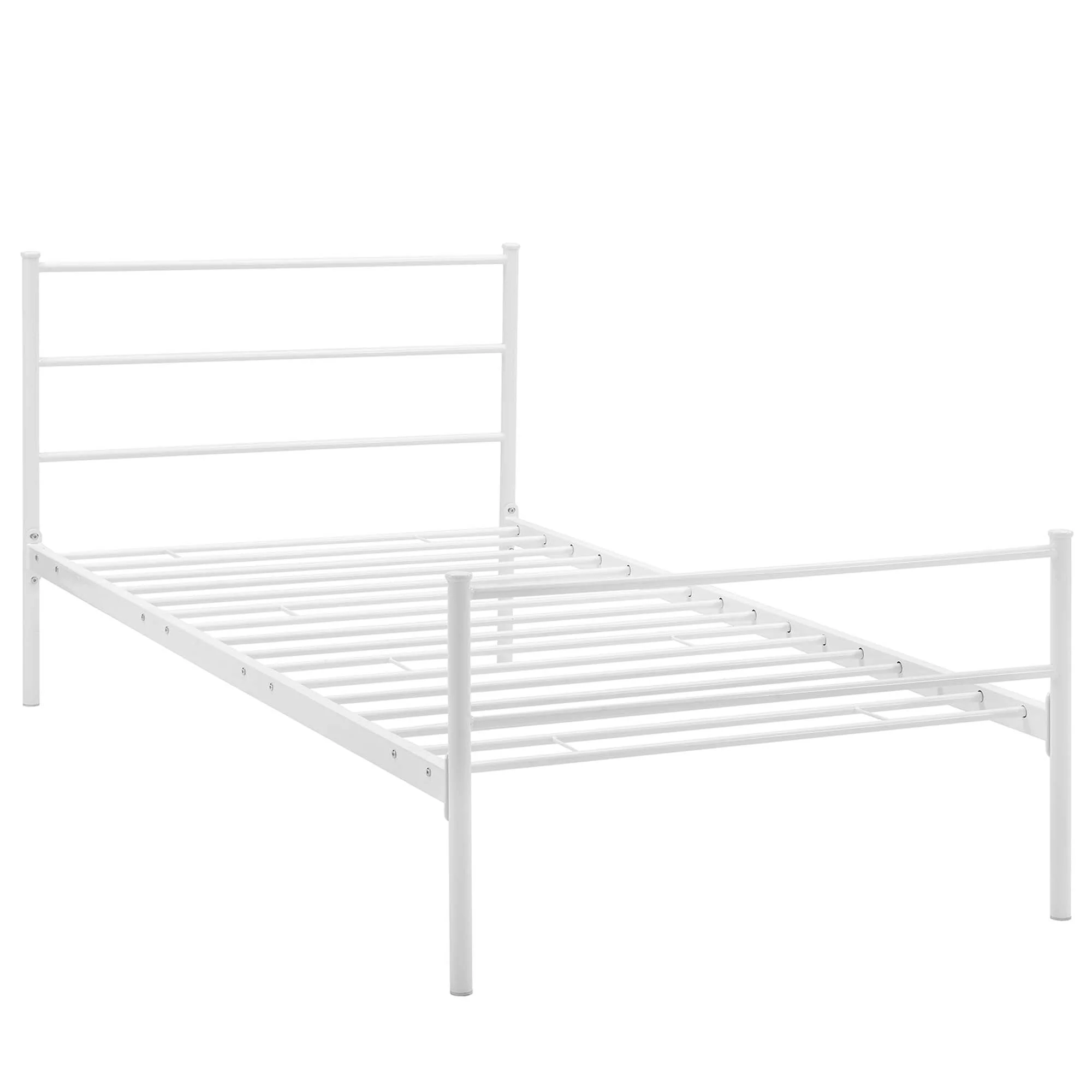Rustic Metal Platform Bed with Integrated Headboard and Footboard - Image 9