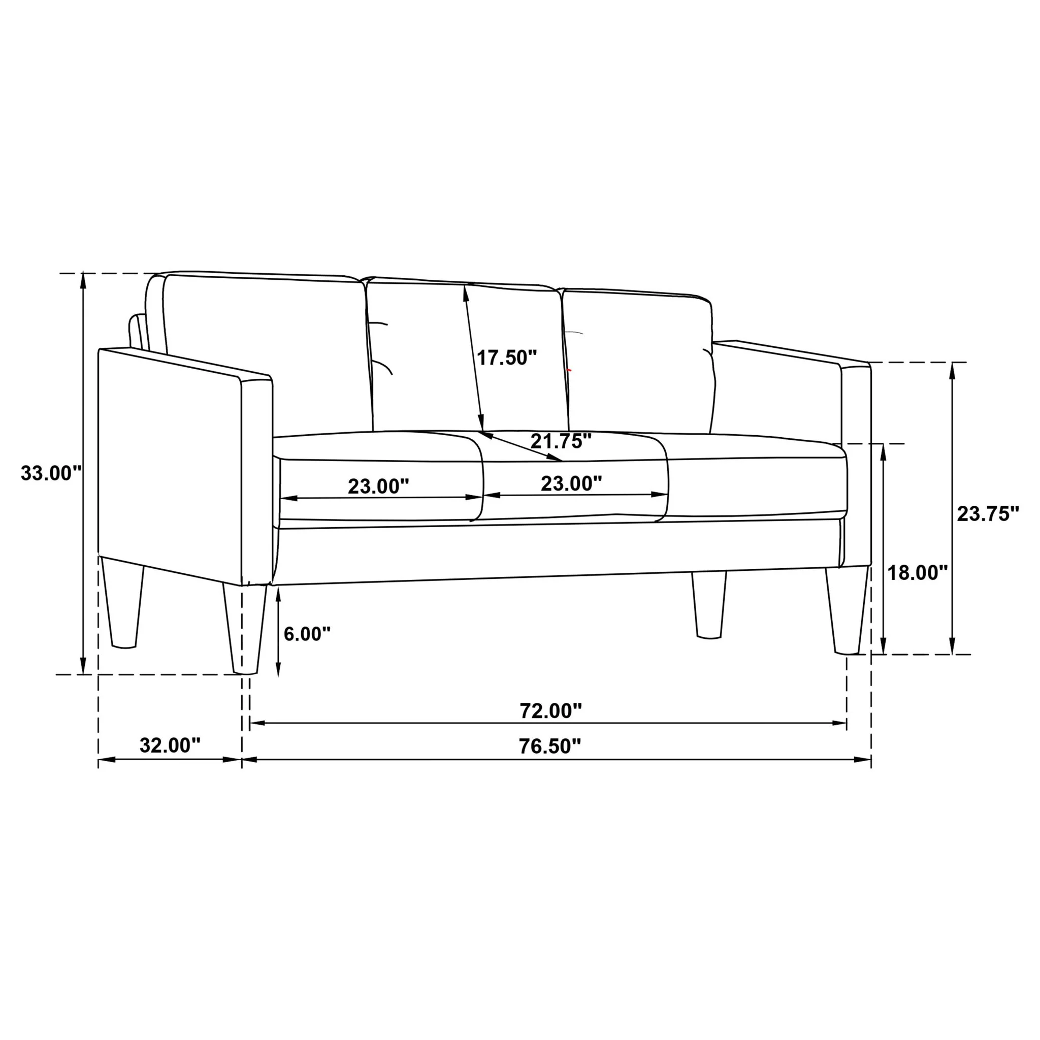 Ruth - 2 Piece Track Arm Sofa Set With Cushions - Black - Image 6