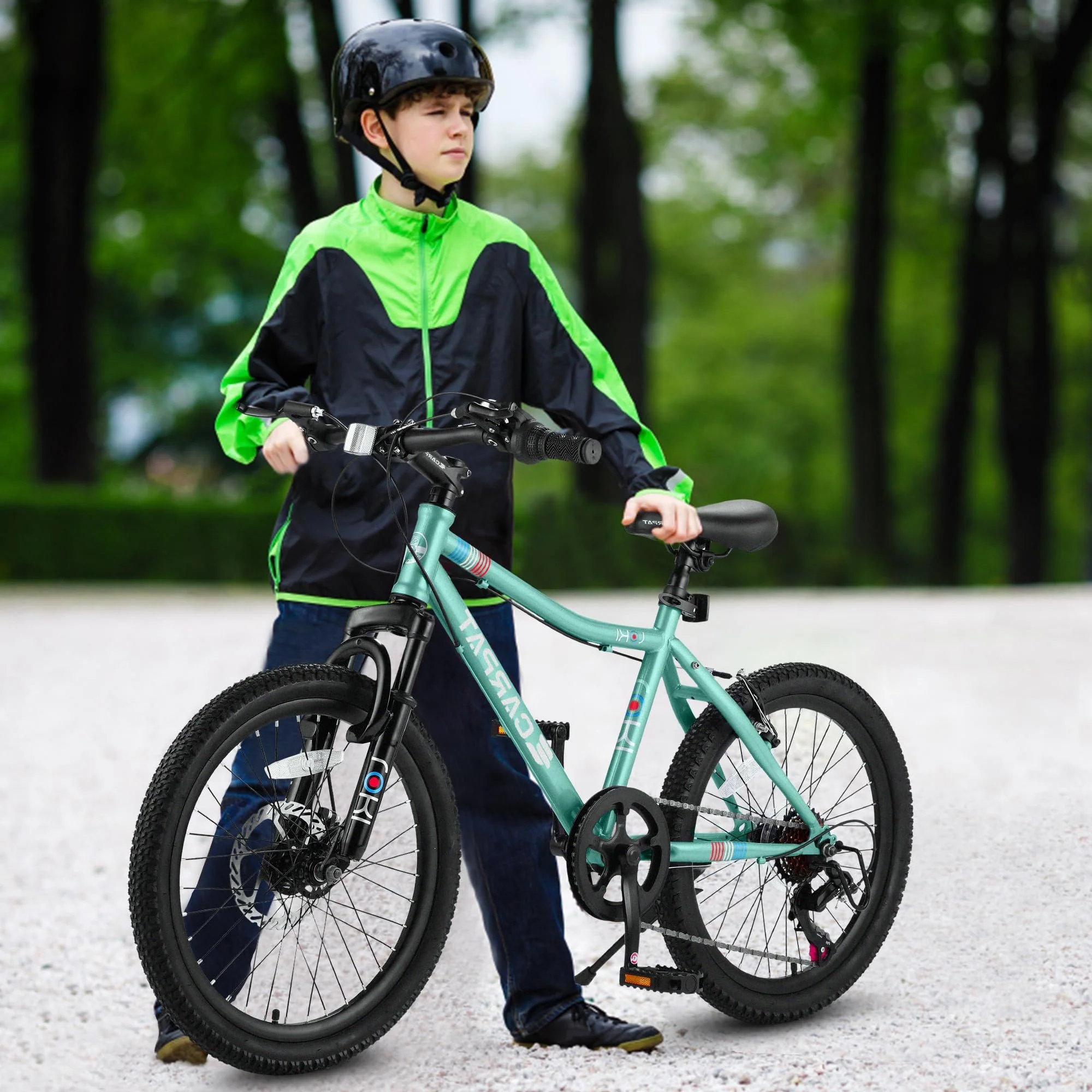 S20101 20" Kids' Bike, Boys Girls Mountain Bike Ages 8-12, 7 Speed Teenager Children Kids' Bicycles, Front Suspension Disc Brake Rear V-Brake, High Steel Frame - Image 17