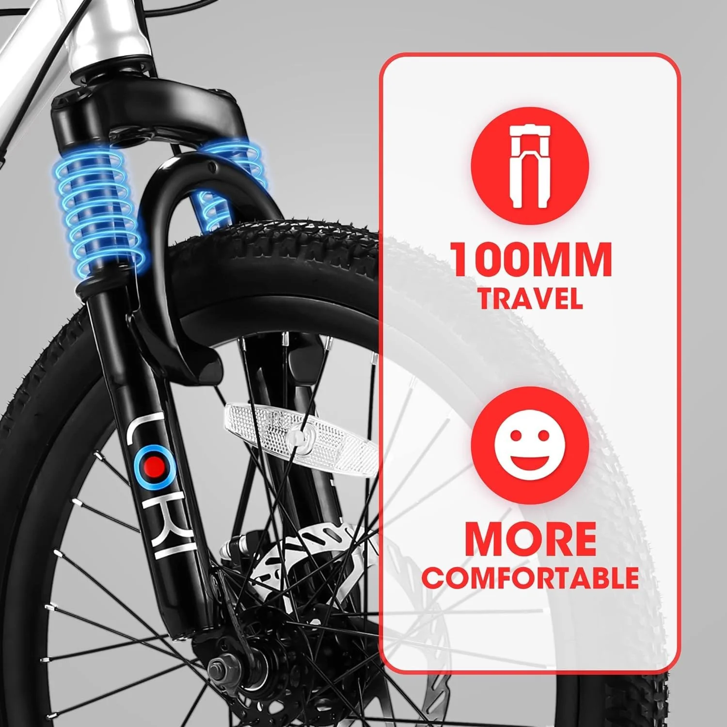 S20101 20" Kids' Bike, Boys Girls Mountain Bike Ages 8-12, 7 Speed Teenager Children Kids' Bicycles, Front Suspension Disc Brake Rear V-Brake, High Steel Frame - Image 21