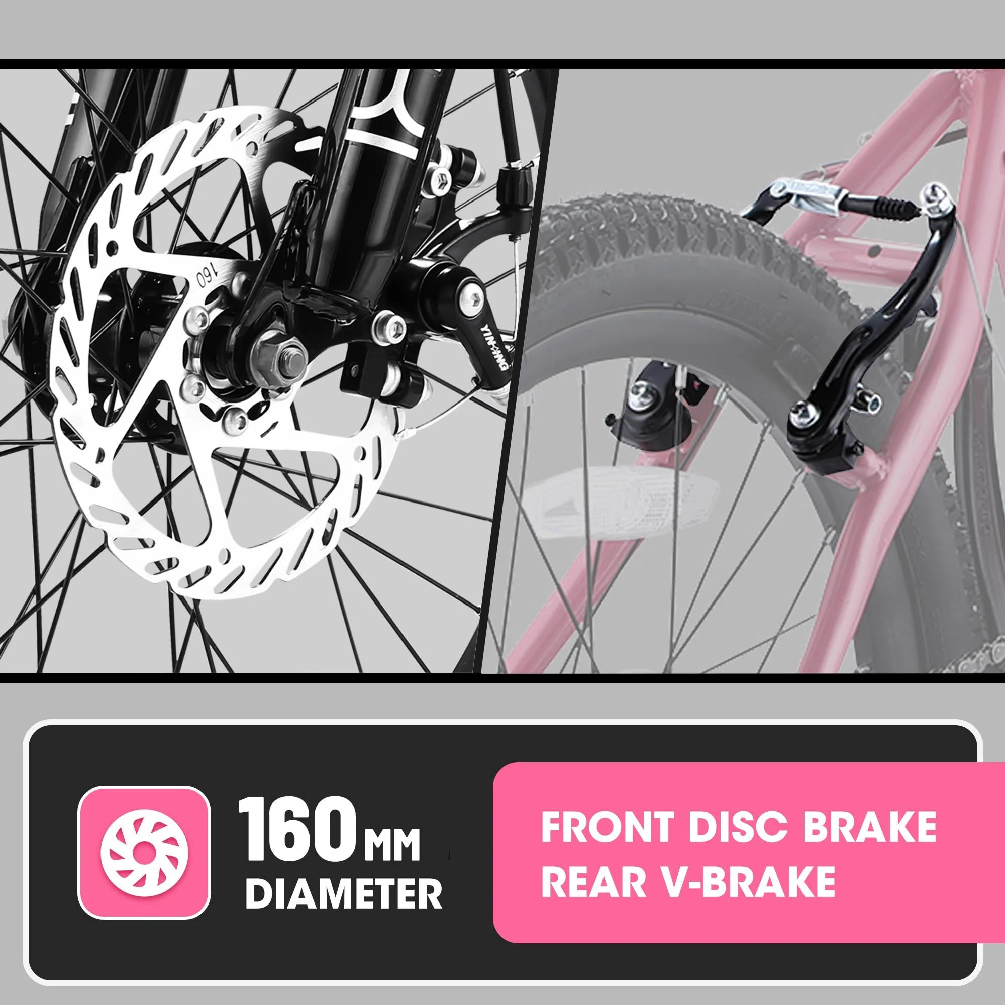S20101 20" Kids' Bike, Boys Girls Mountain Bike Ages 8-12, 7 Speed Teenager Children Kids' Bicycles, Front Suspension Disc Brake Rear V-Brake, High Steel Frame - Image 28